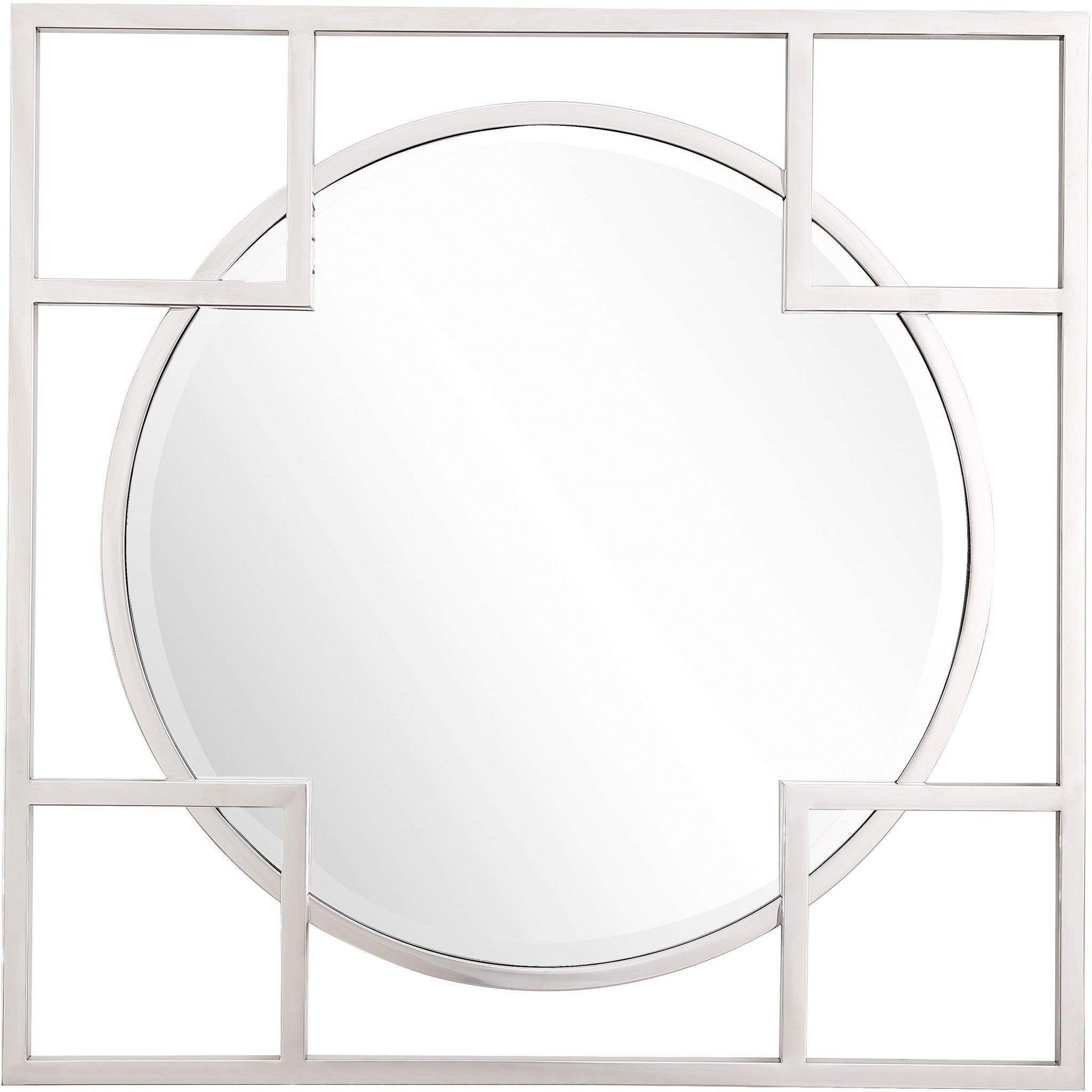 Silver Square Accent Metal Mirror