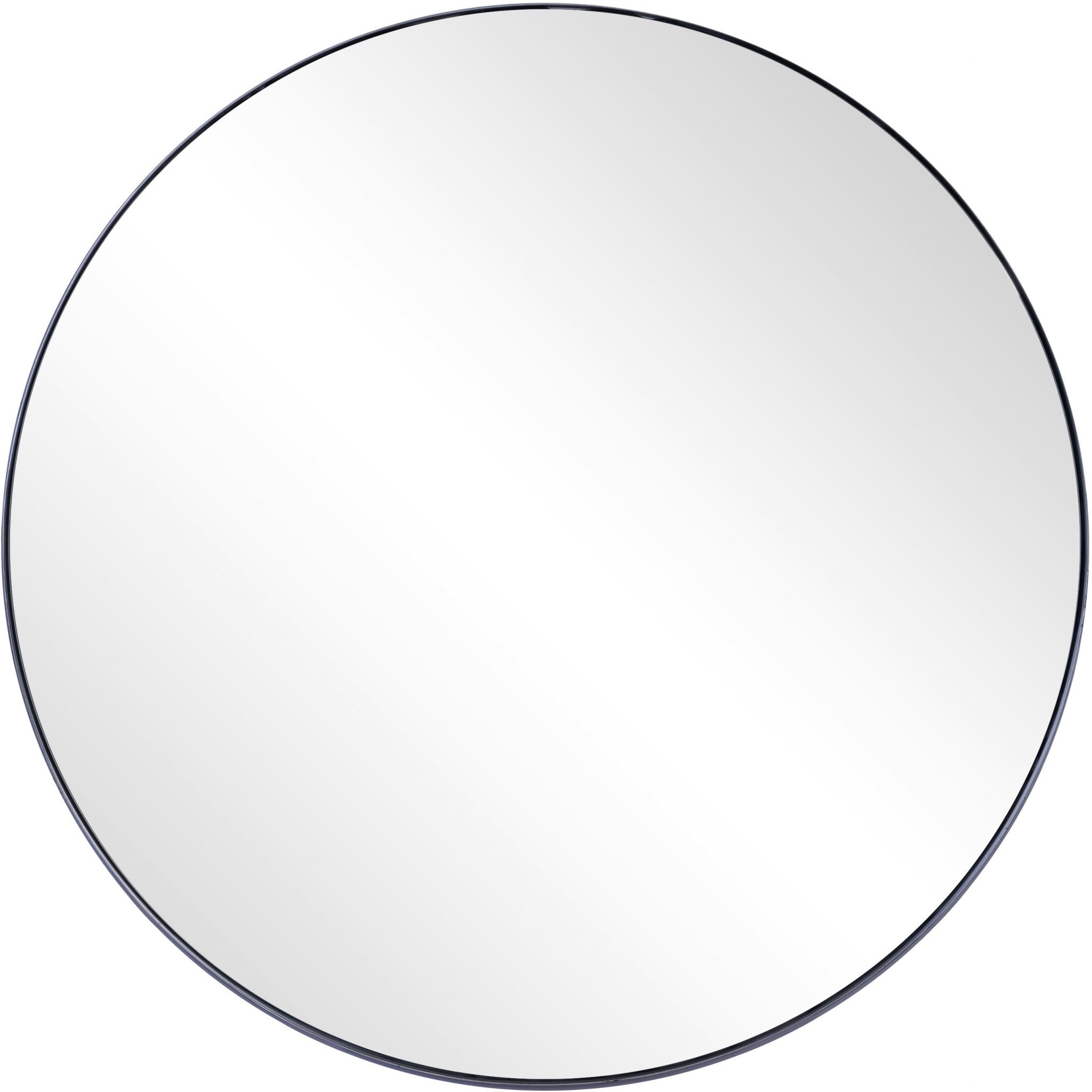 Black Round Accent Metal Mirror