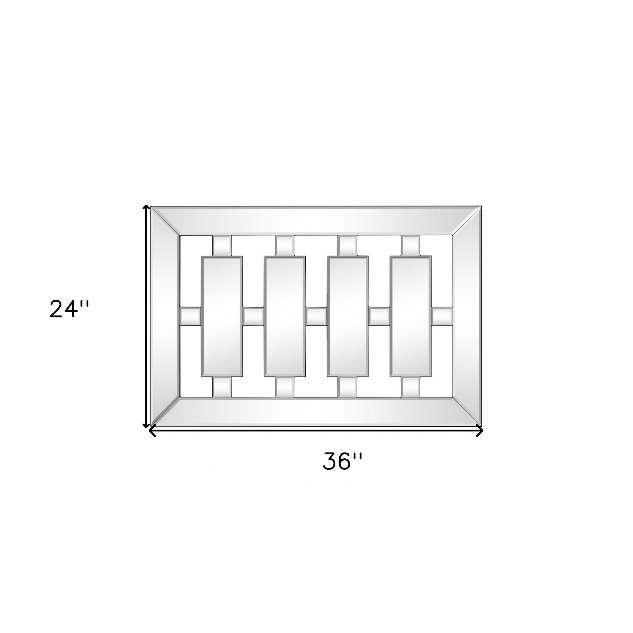 Clear Rectangle Accent Glass Mirror