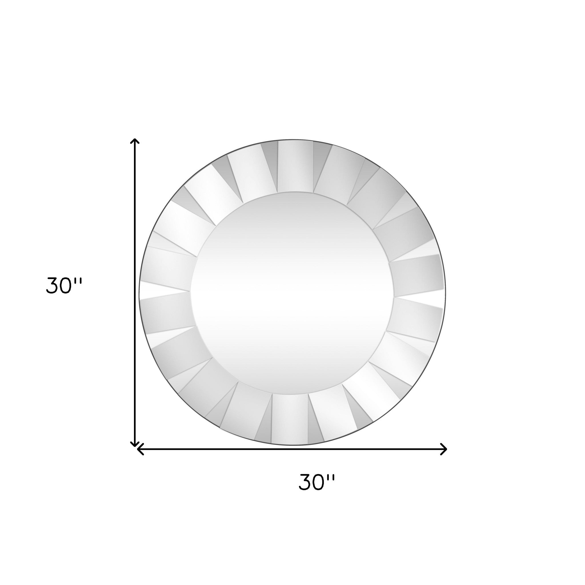 30" Clear Round Glass Framed Accent Mirror