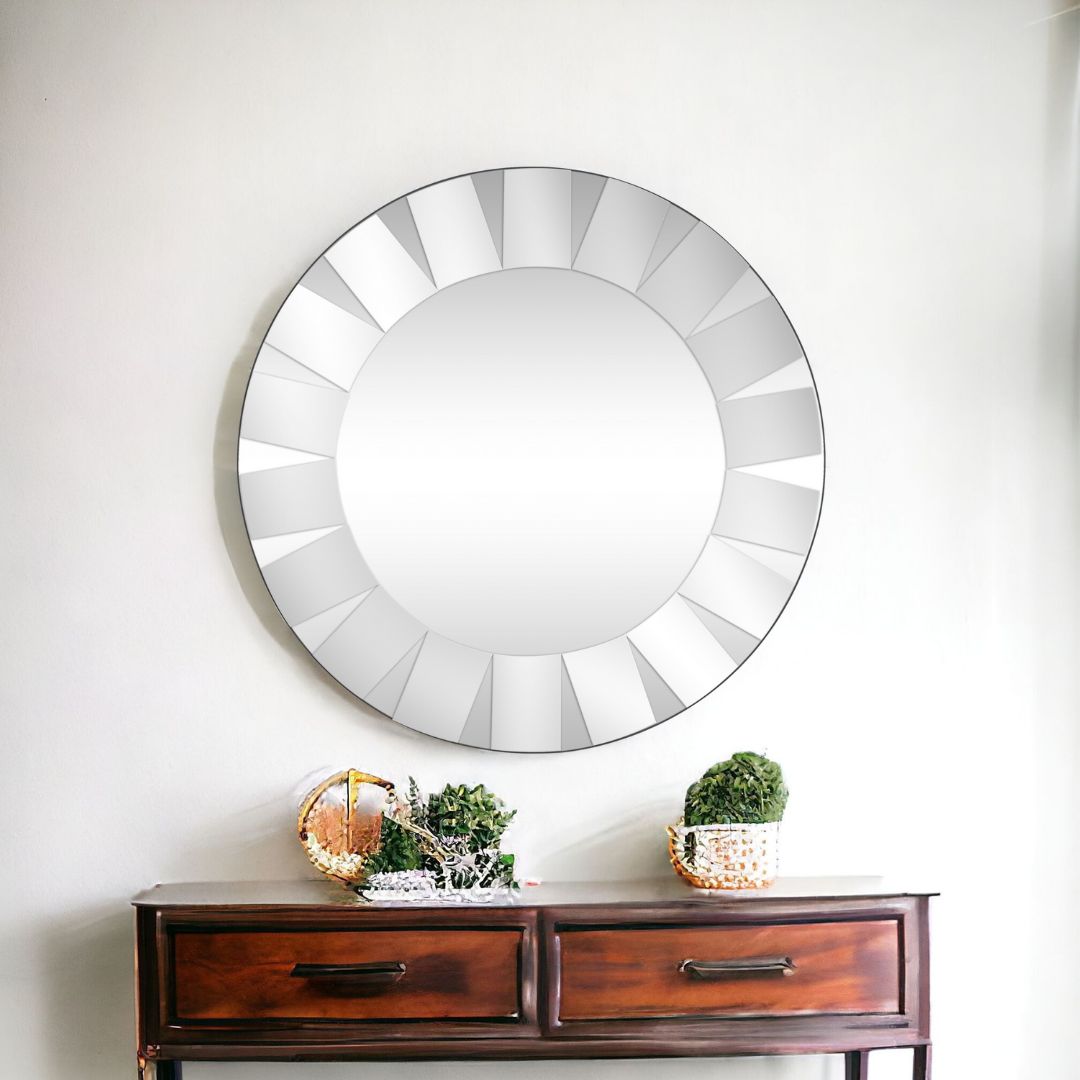 Clear Round Accent Glass Mirror