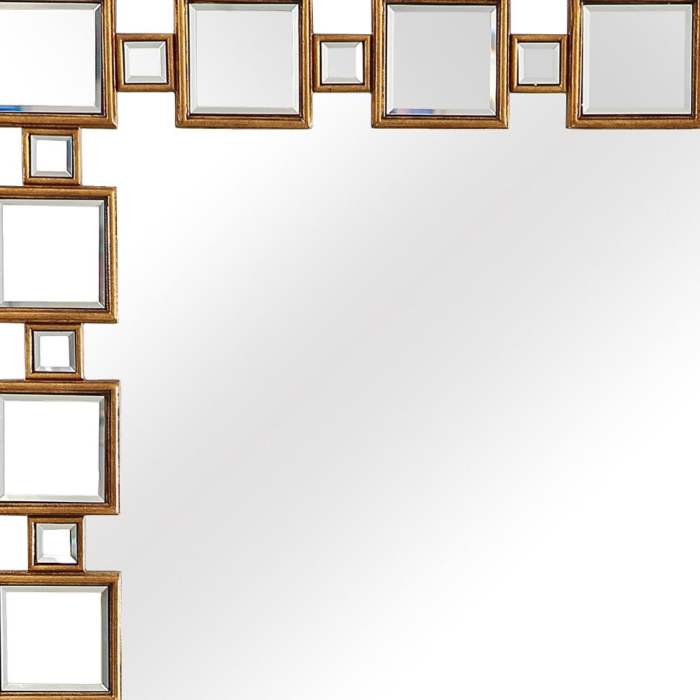 Gold Square Accent Mirror