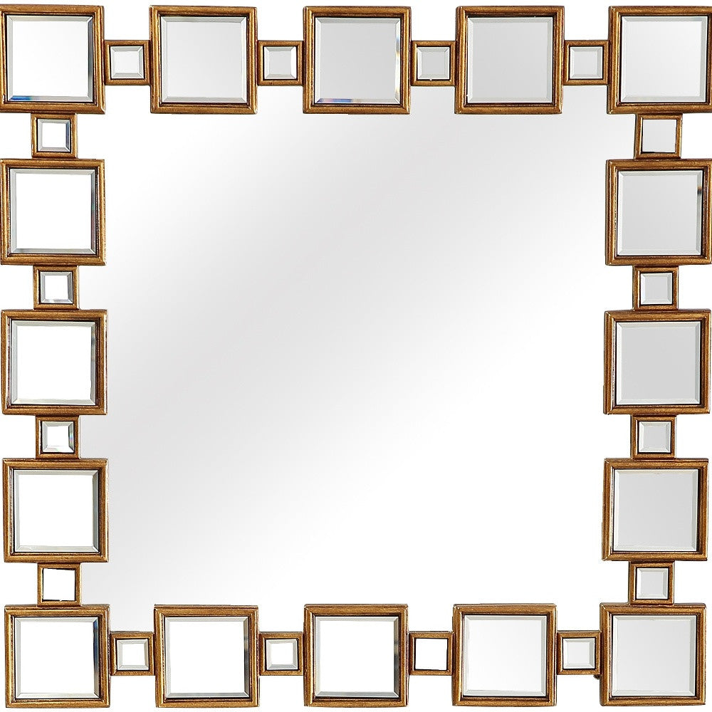 Gold Square Accent Mirror