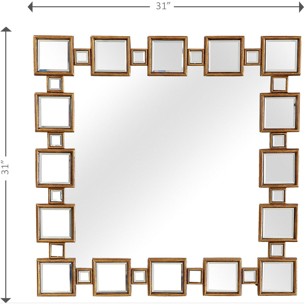 Gold Square Accent Mirror