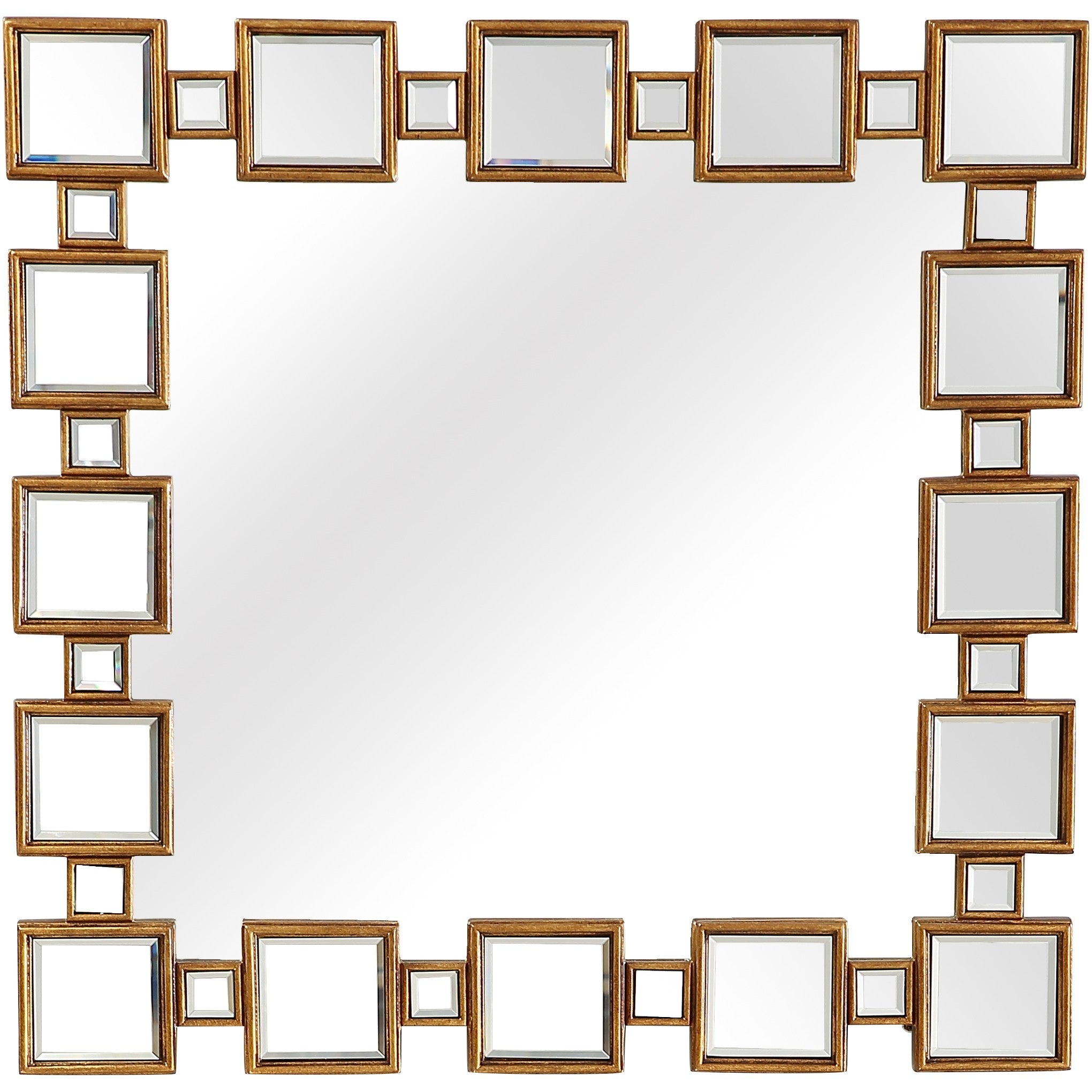 Gold Square Accent Mirror