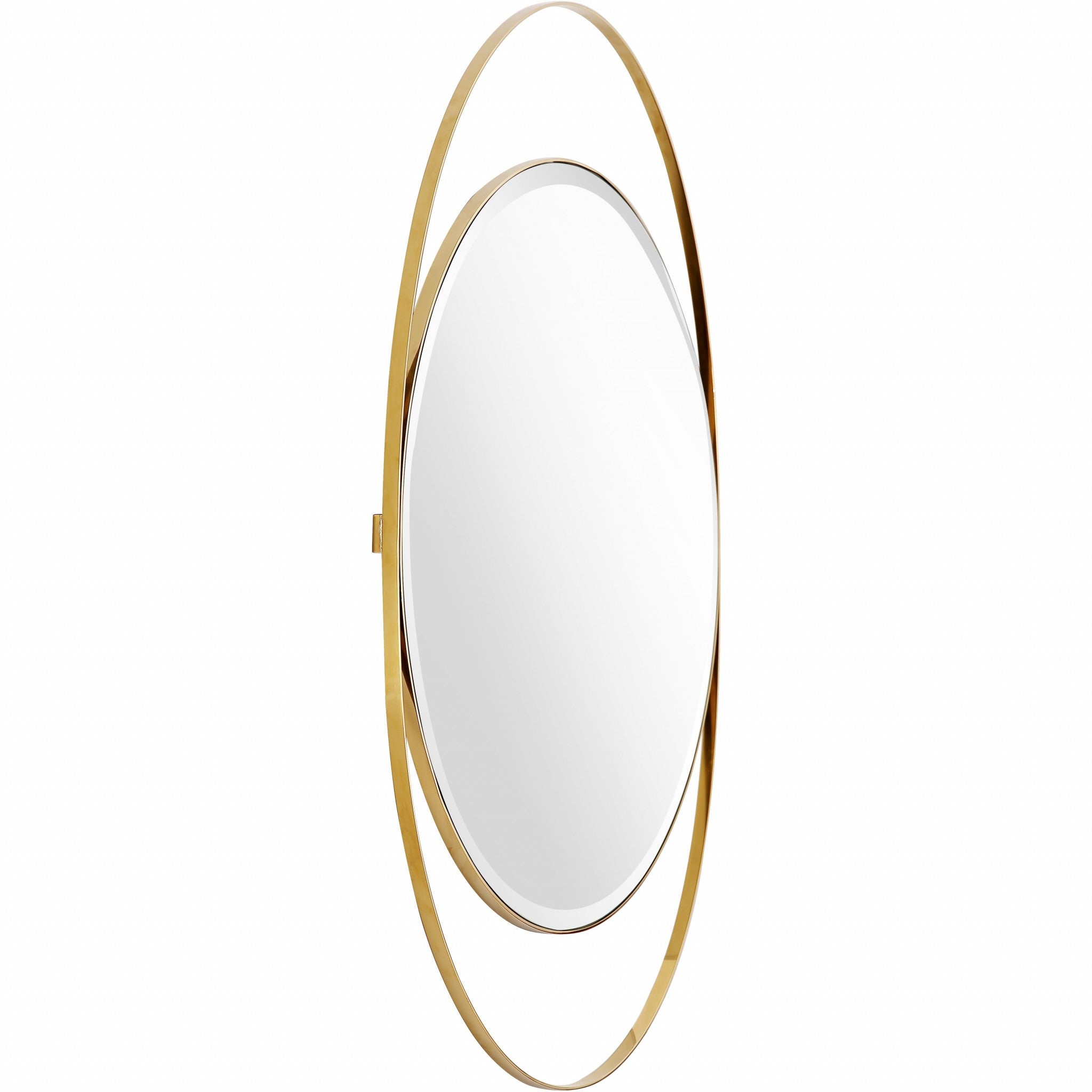 39" Gold Oval Metal Framed Accent Mirror