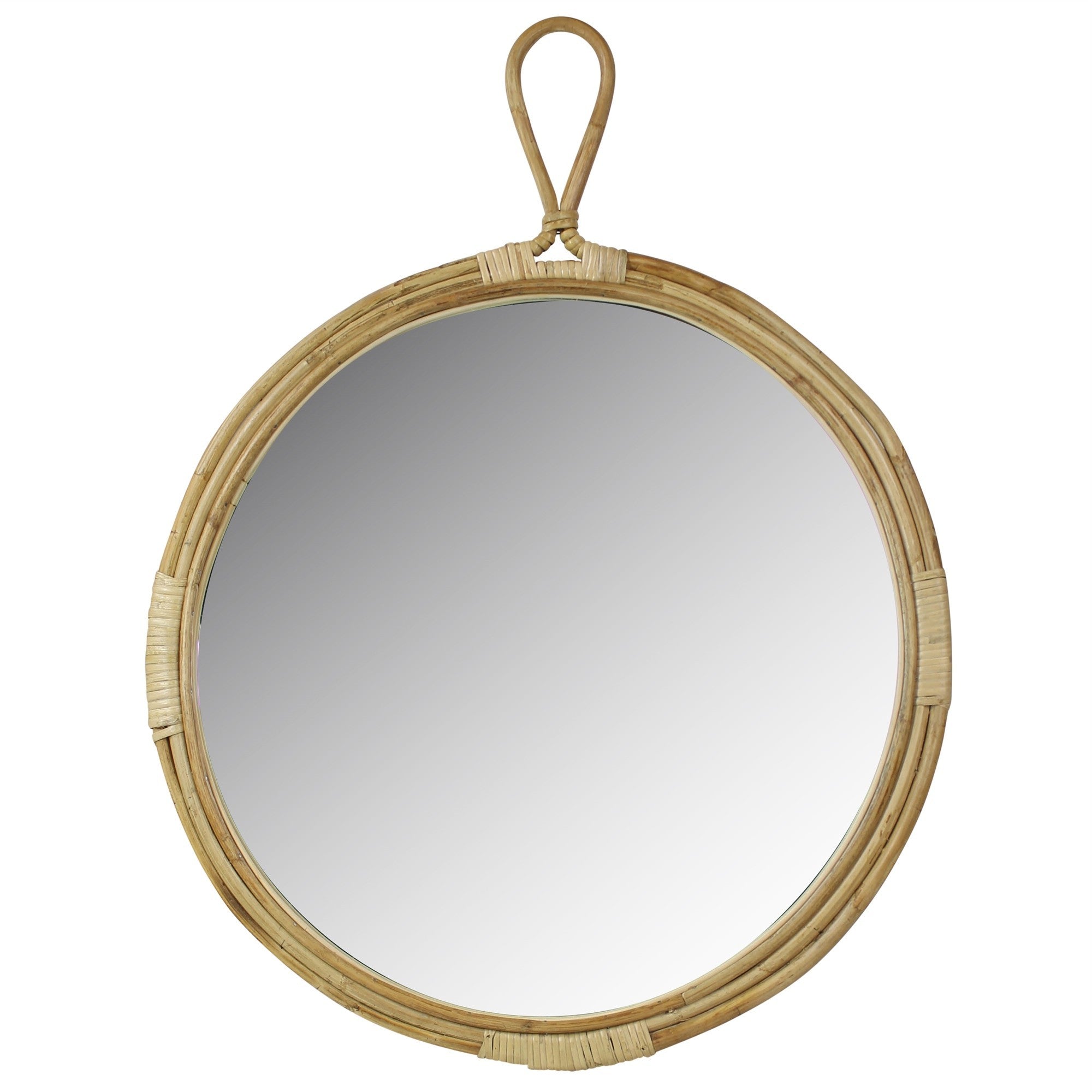 Round Bamboo Wall Mirror