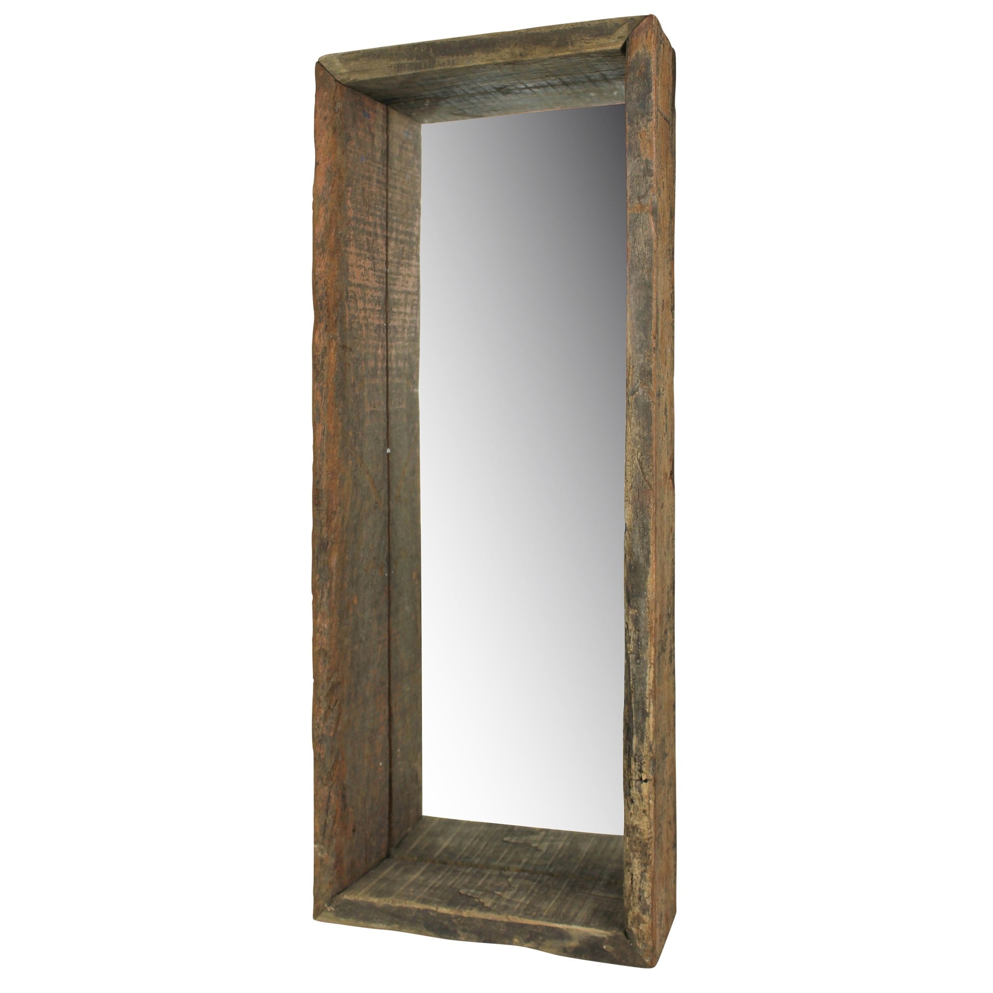 Petite Wooden Mirrored Shelf