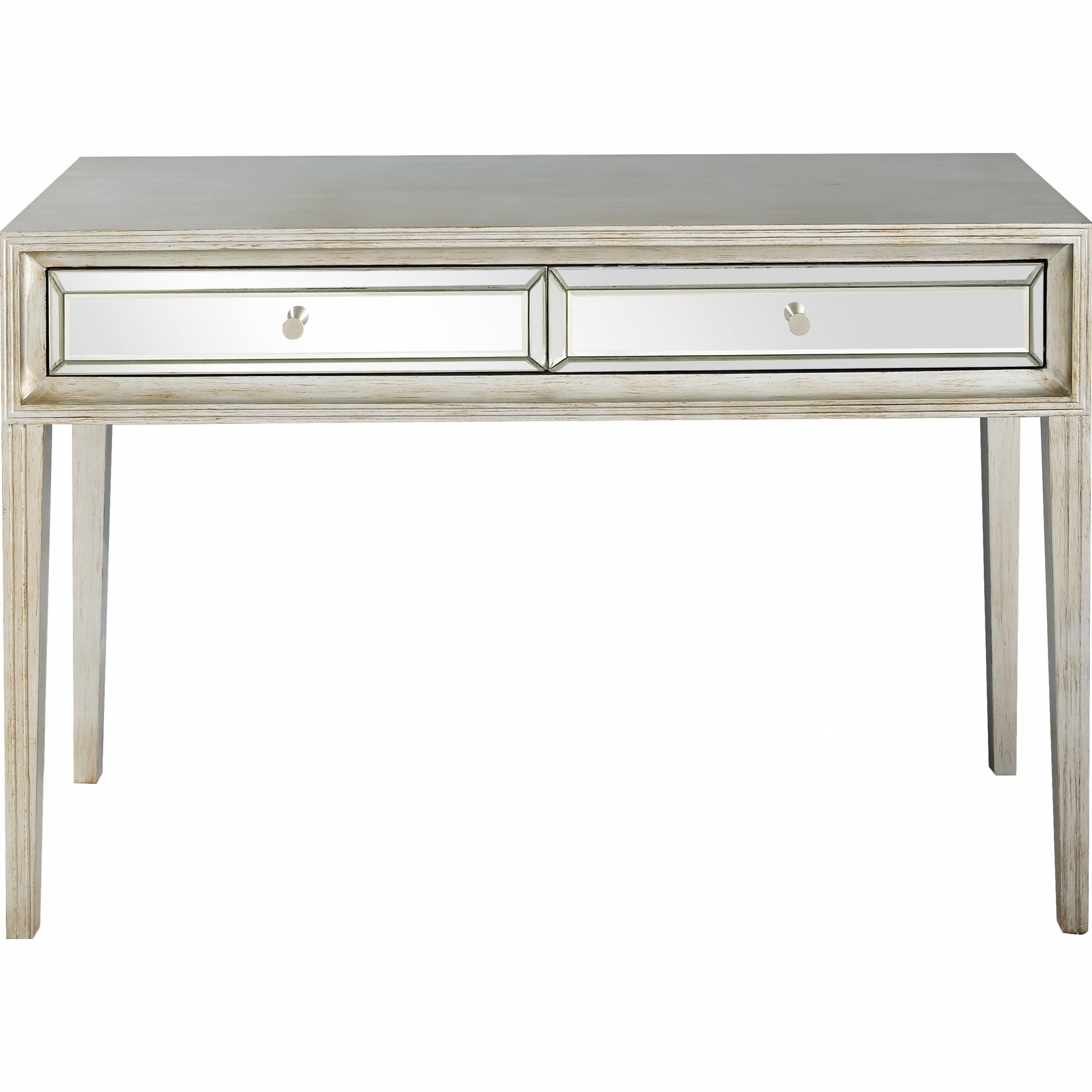 48" Silver Mirrored Glass Console Table