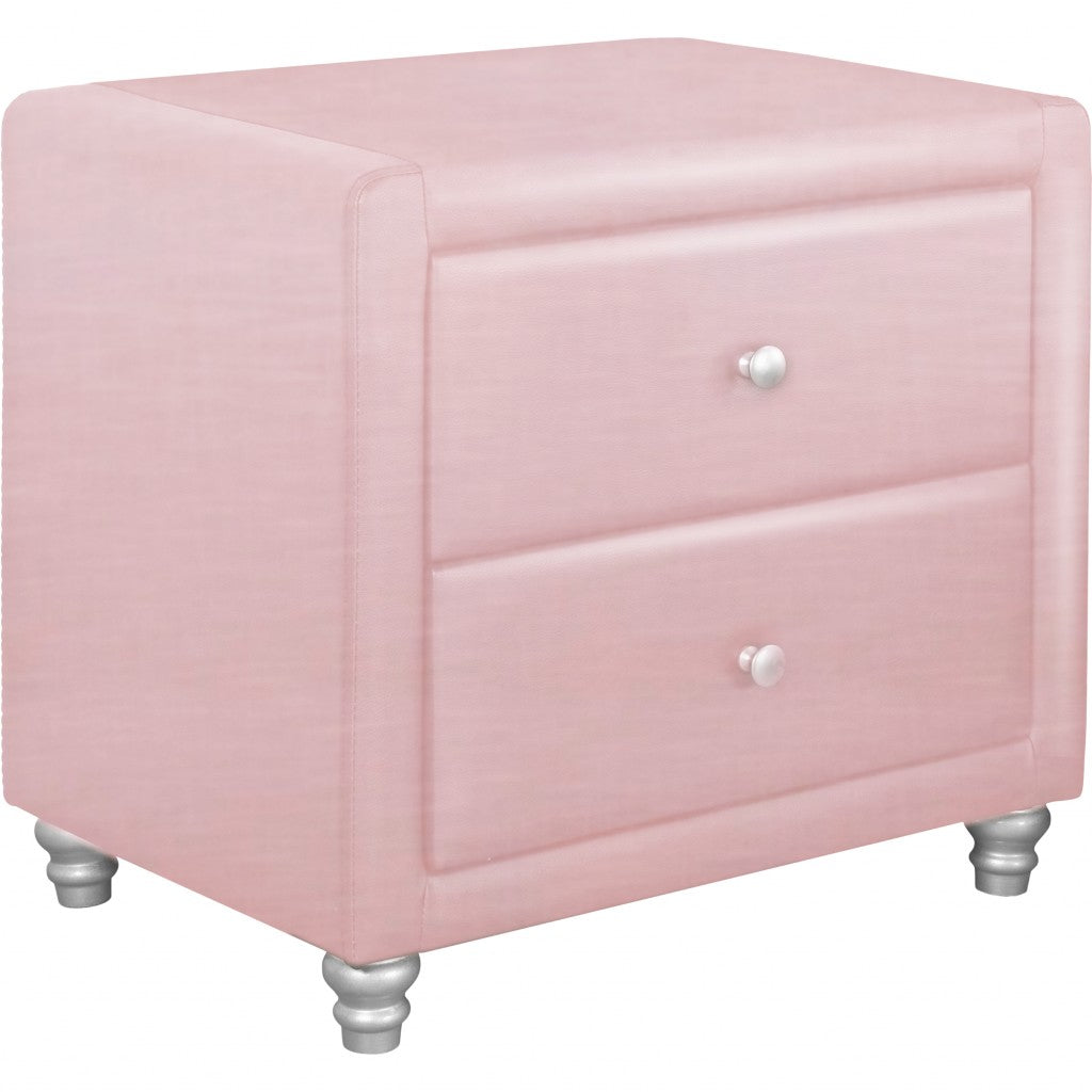 20" Pink Two Drawers Nightstand