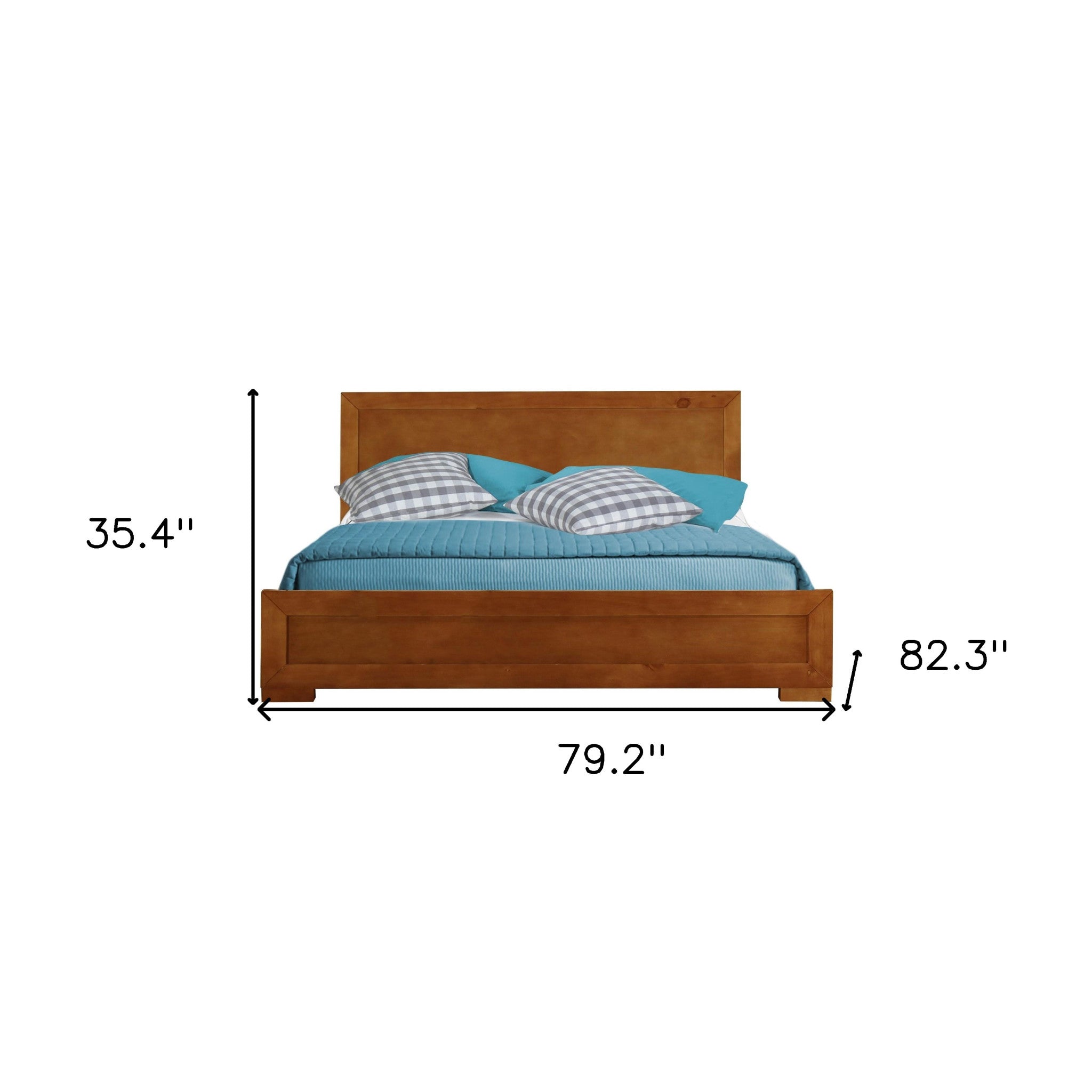 Brown Solid and Manufactured Wood Queen Bed Frame