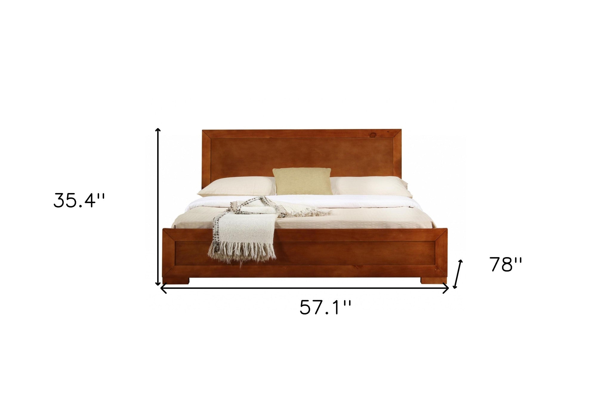 Brown Solid and Manufactured Wood Queen Bed Frame