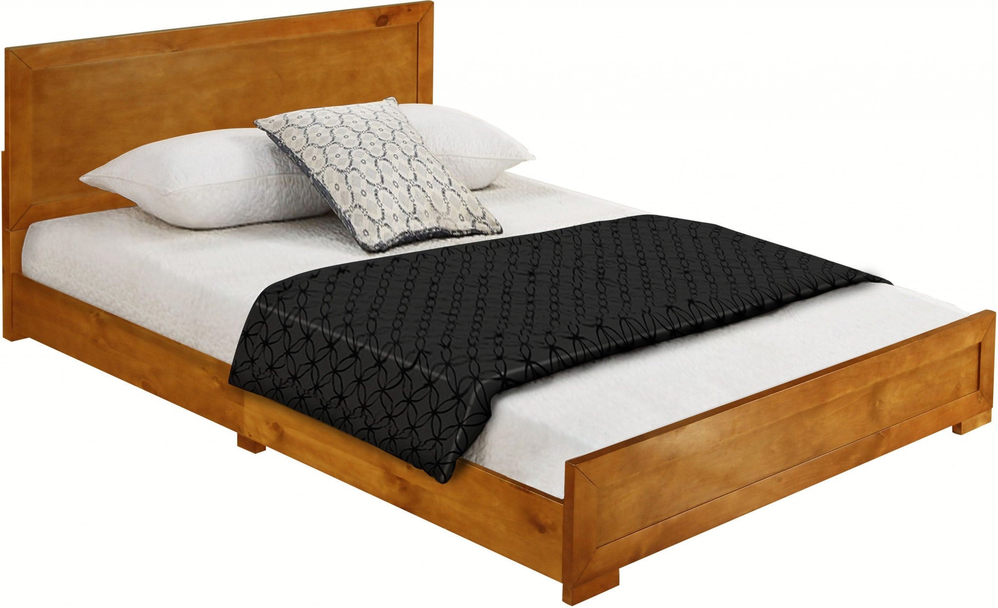 Brown Solid and Manufactured Wood Queen Bed Frame