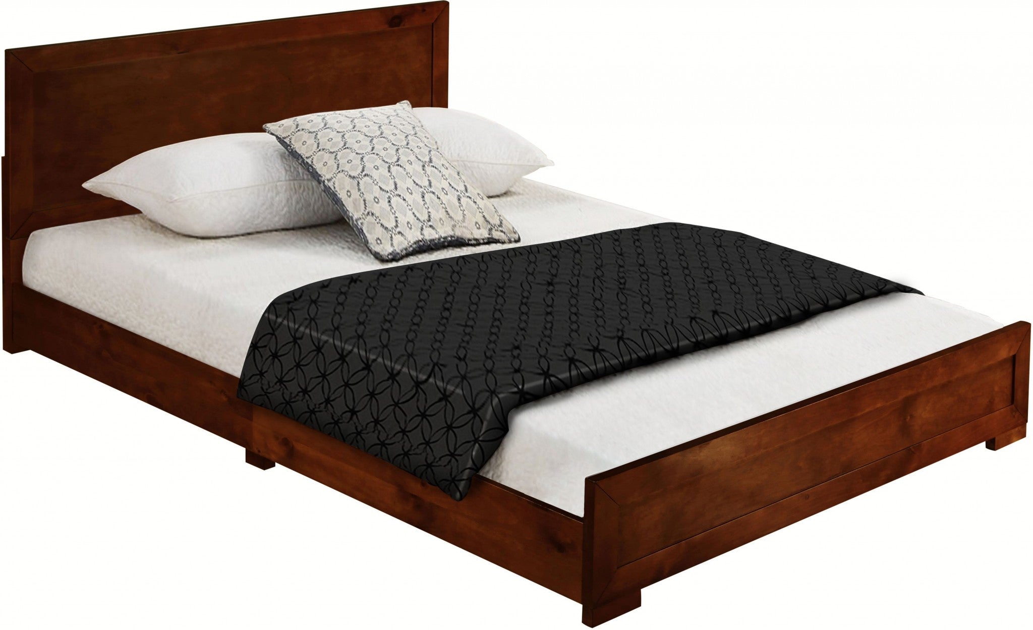 Brown Solid and Manufactured Wood Queen Bed Frame