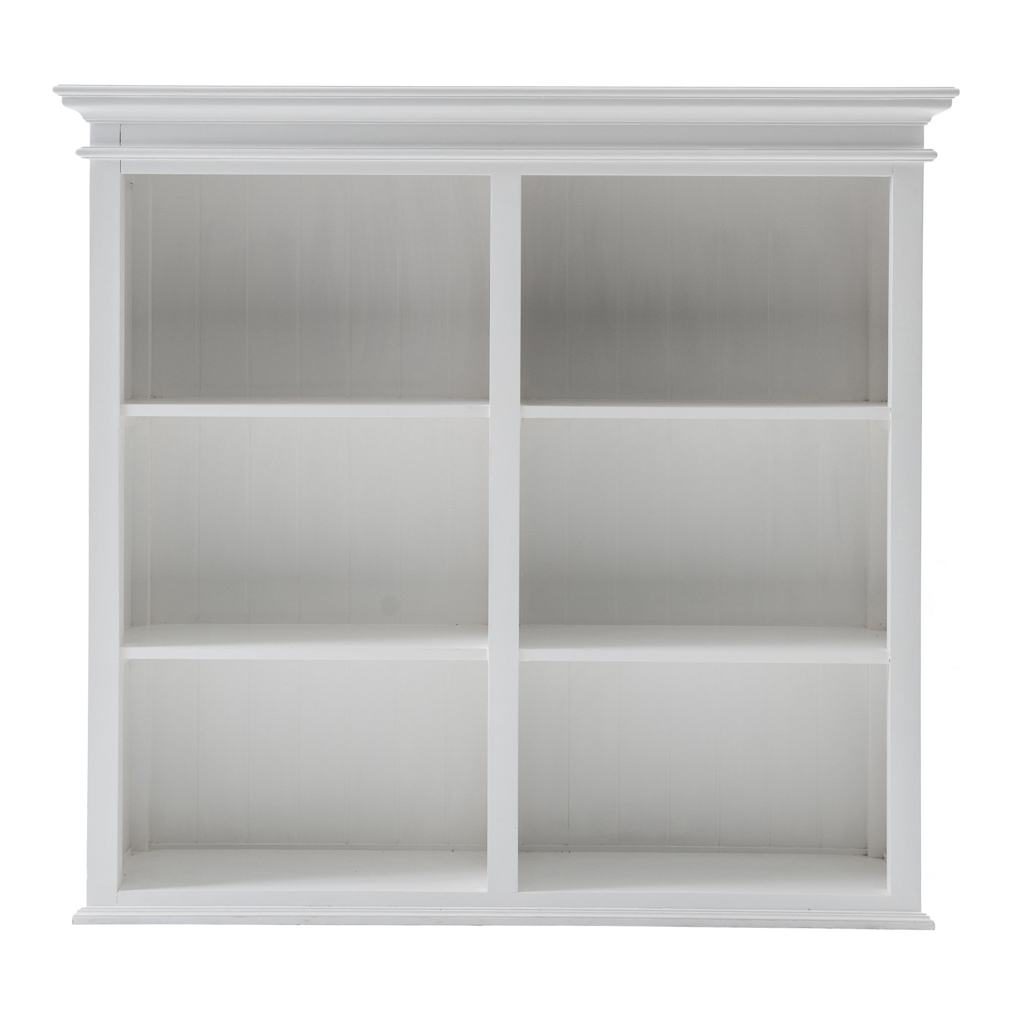 87" White Solid Wood Adjustable Four Tier Bookcase