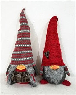 Red and Gray Holiday Plaid Girl Gnome