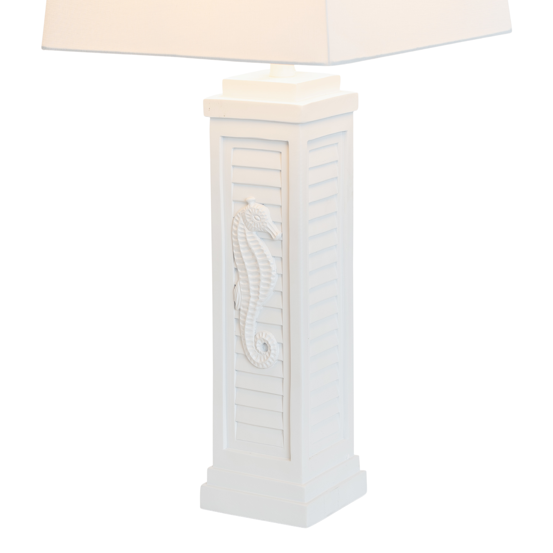 Set of Two 32" White Table Lamp With Off White Shade