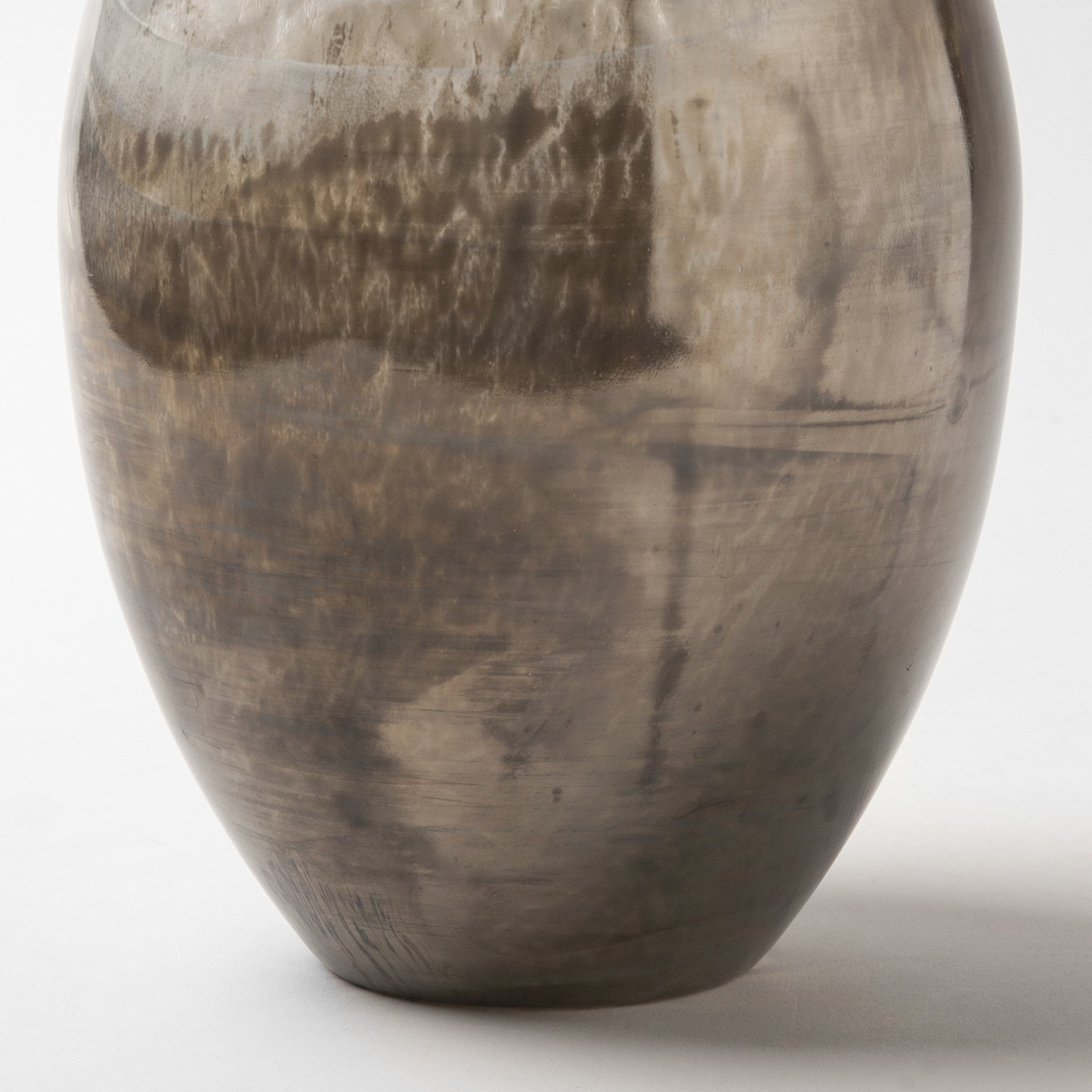 21" Heavenly Taupe and Gray Handblown Spunglass Vase