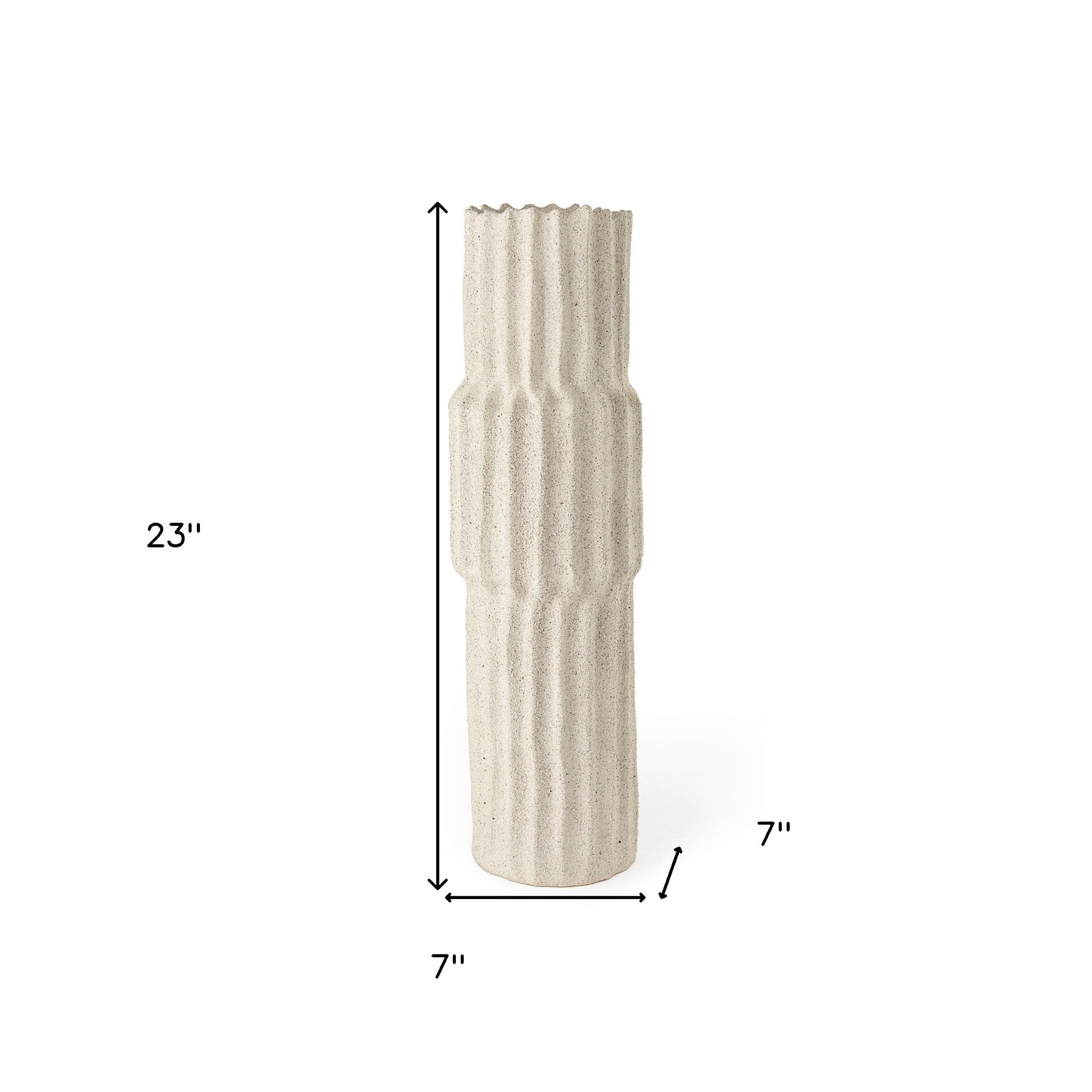 23" Jumbo Organic Textured Sand Vase