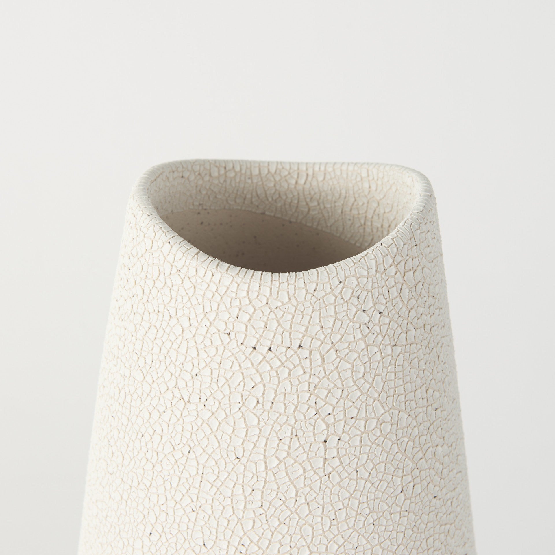 Blush Two Tone Organic Crackle Glaze Ceramic Vase