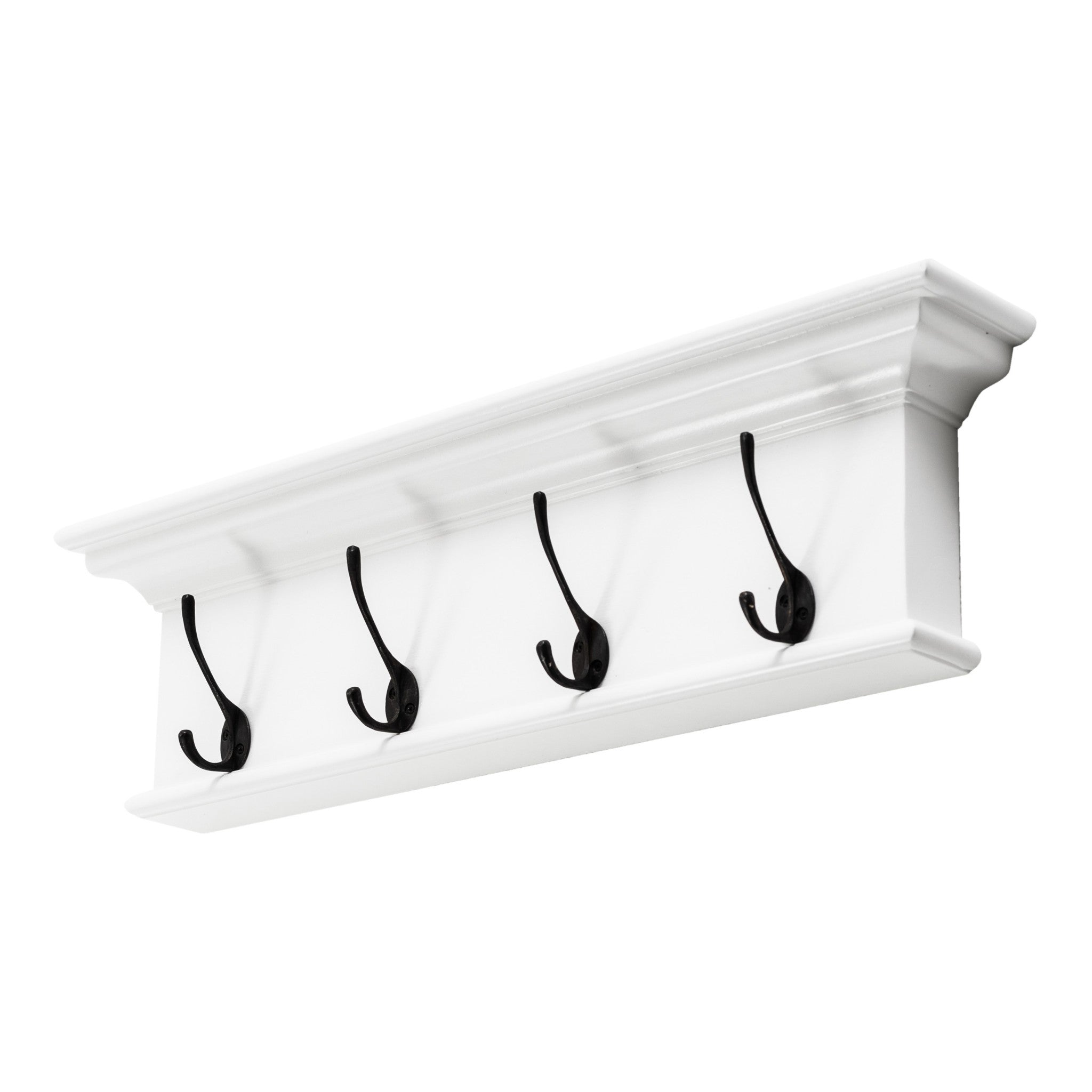 Classic White Four Hook Hanging Coat Rack