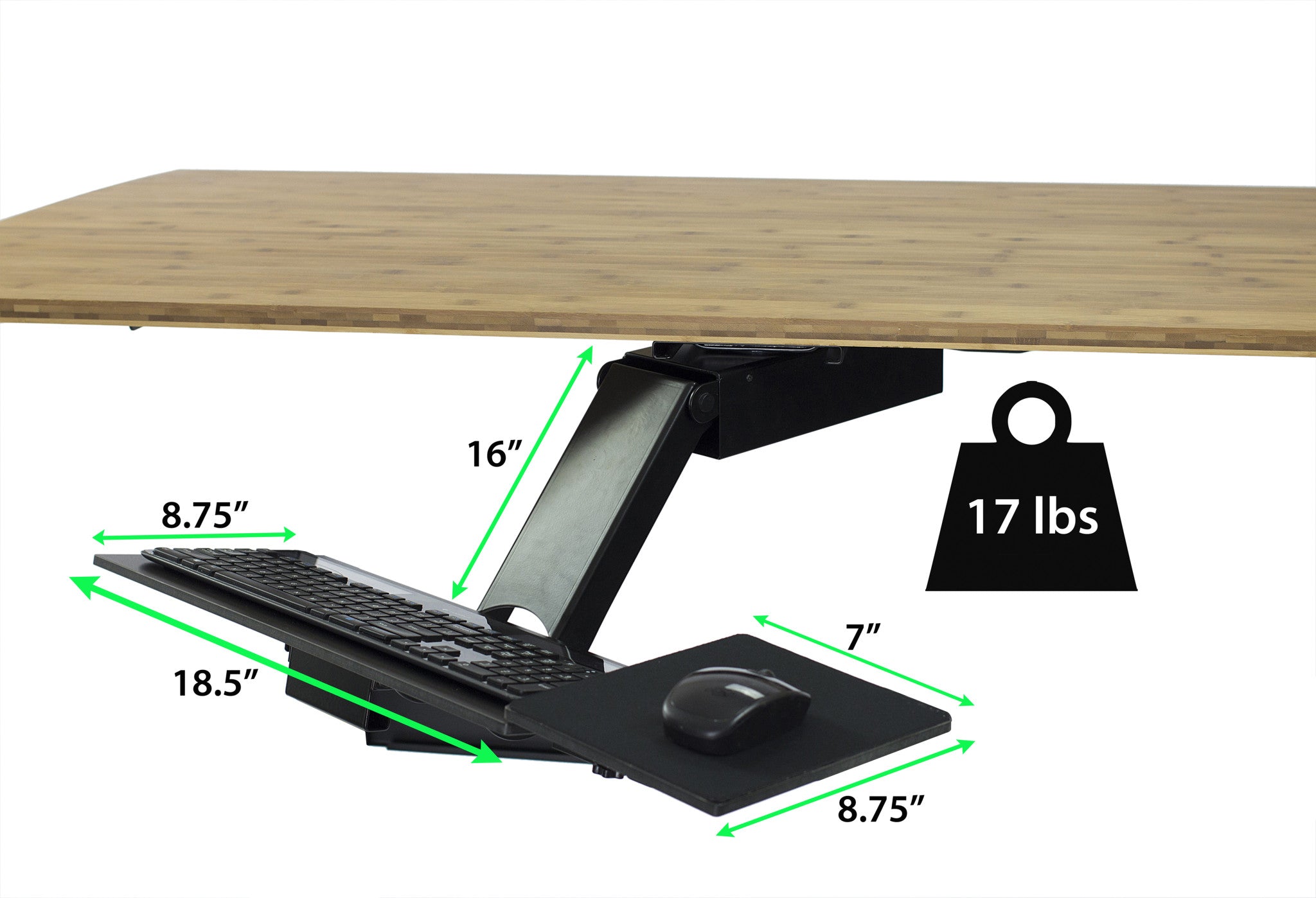 Black Ergonomic Under Desk Pull Out Keyboard Sit or Stand Tray