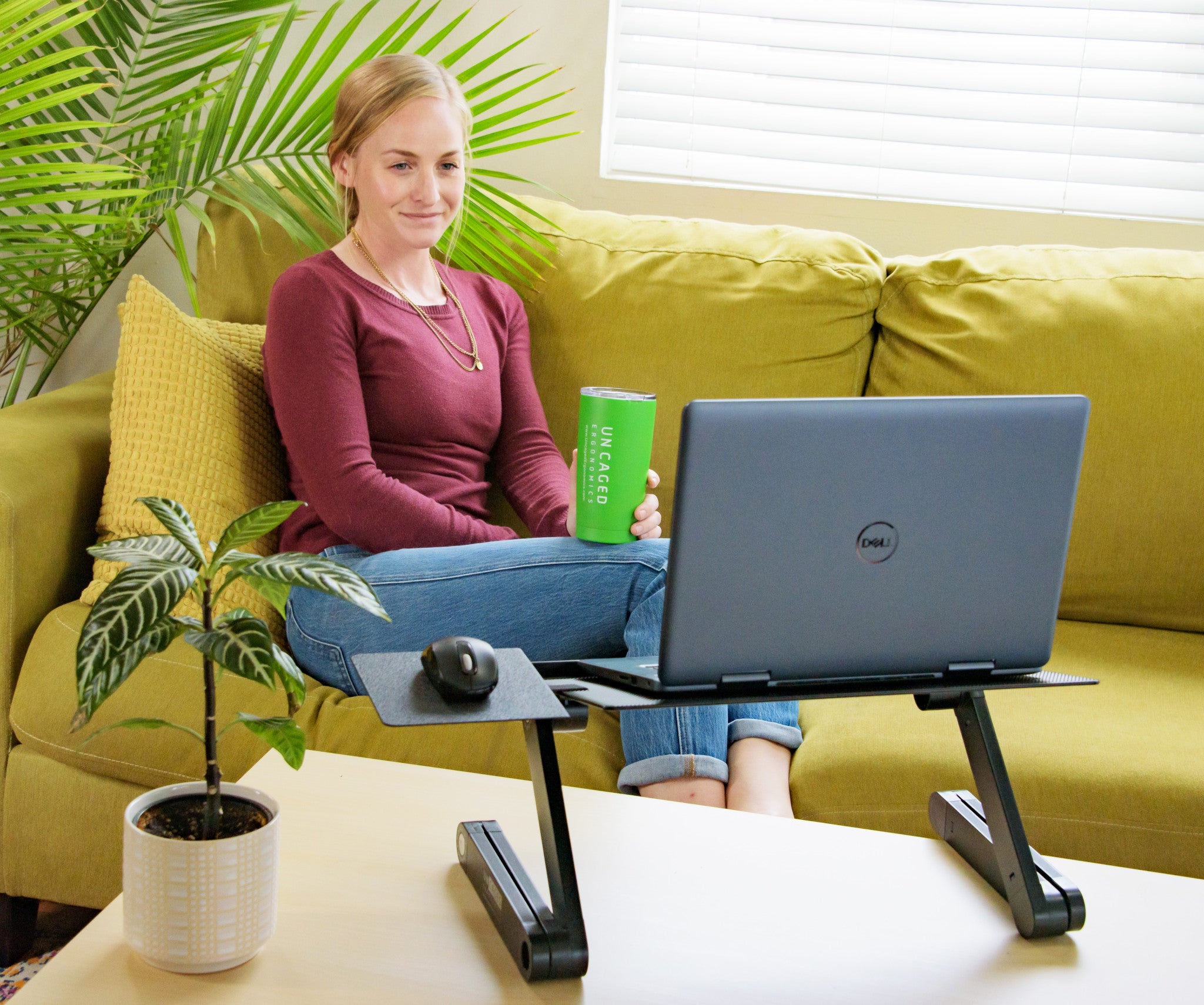 Black Folding Laptop Desk or Laptop Stand with Mousepad