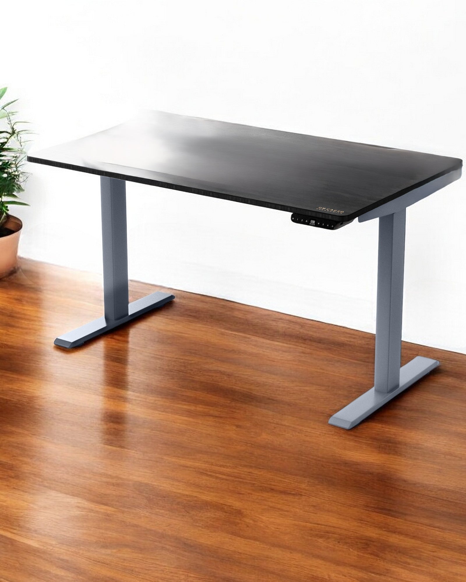 30" Adjustable Black and Gray Stainless Steel Standing Desk