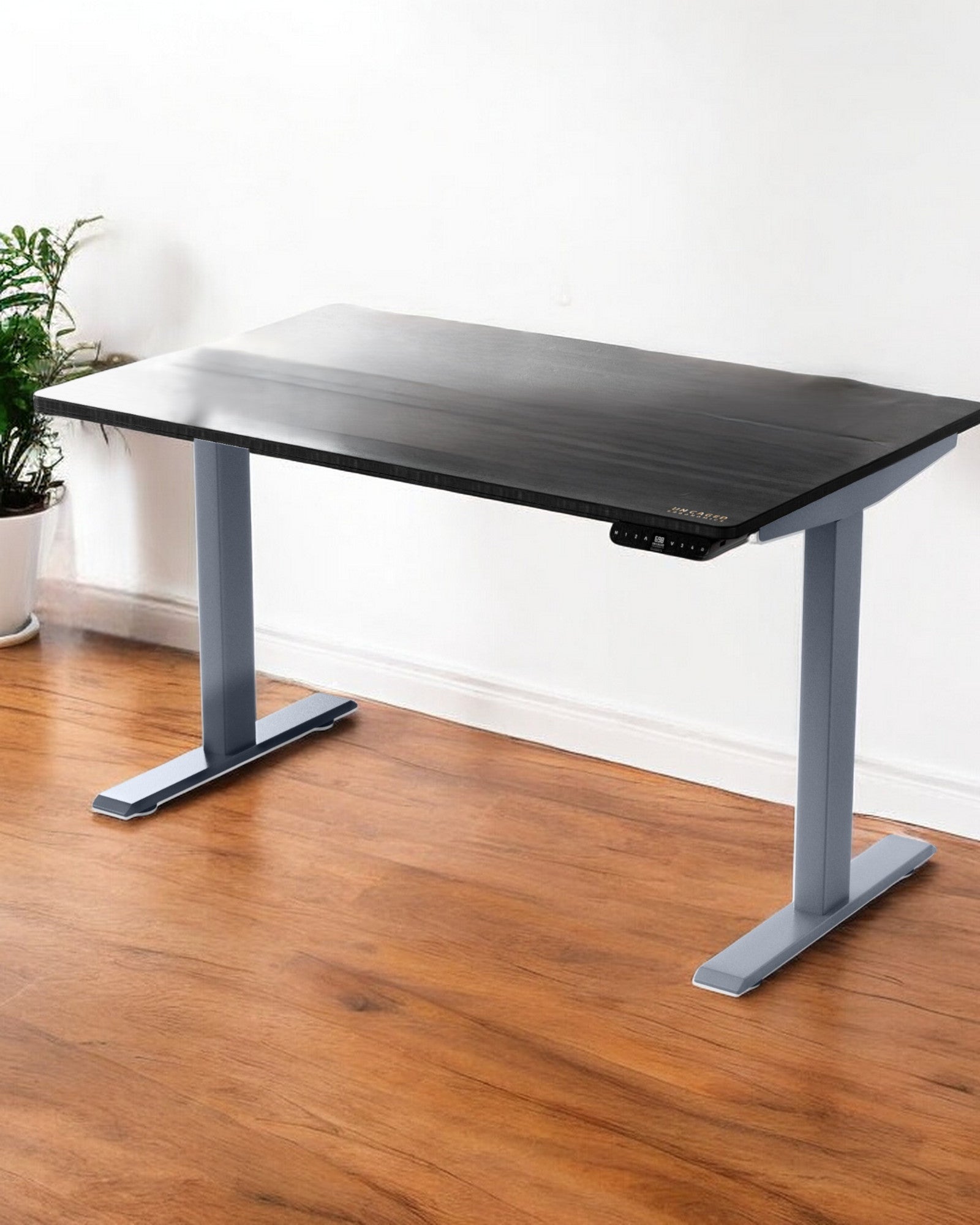 30" Adjustable Black and Gray Stainless Steel Standing Desk