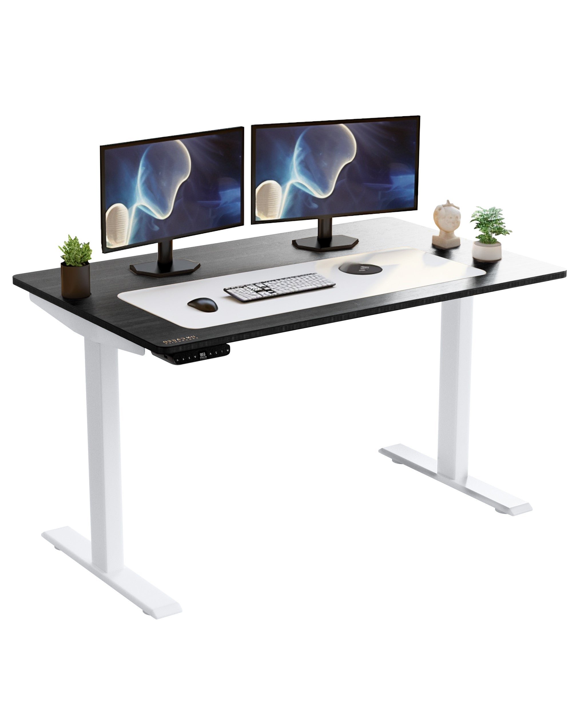 30" Adjustable Black and White Stainless Steel Standing Desk