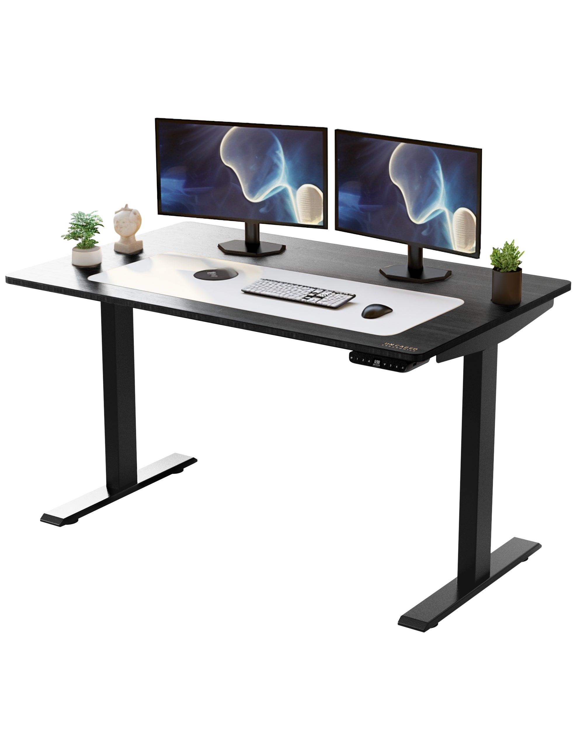 30" Adjustable Black Stainless Steel Computer Desk