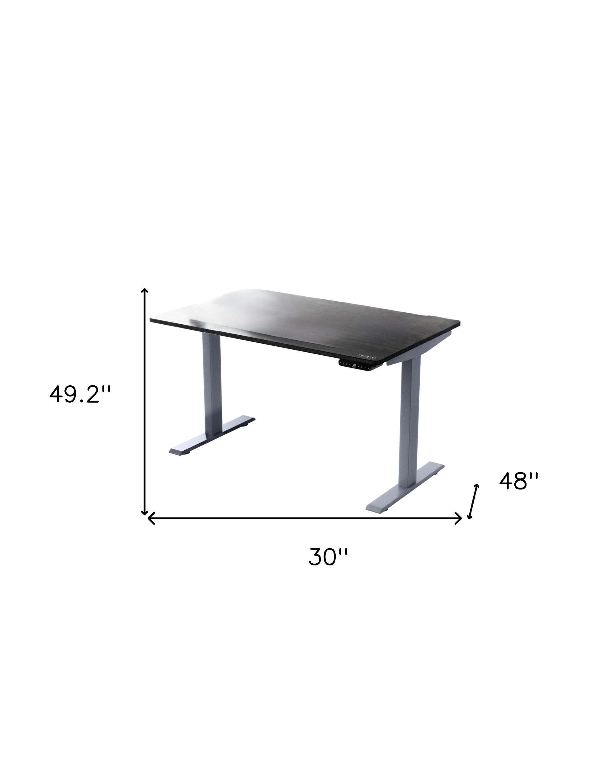 30" Adjustable Black and Gray Standing Desk