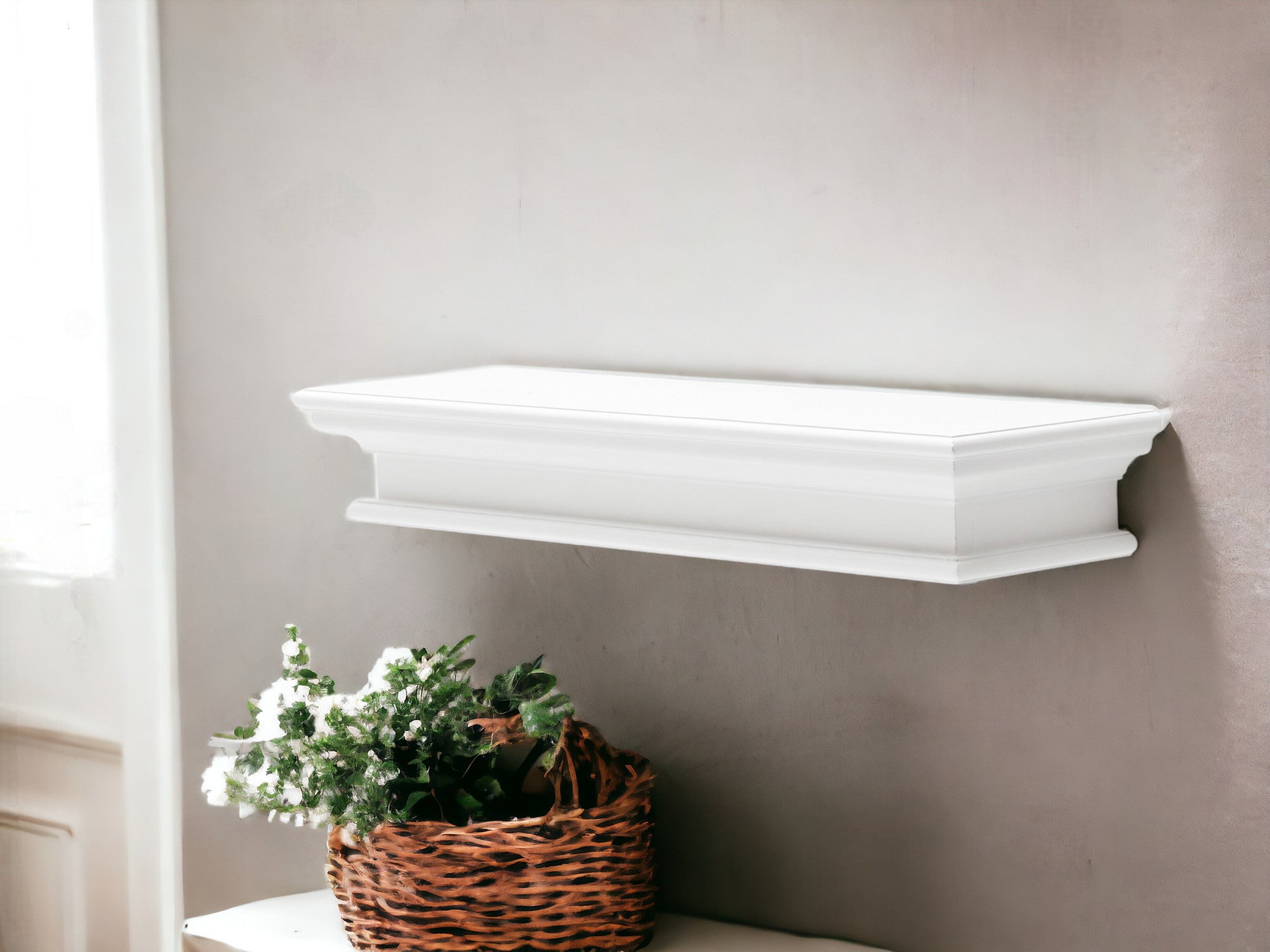 32" Classic White Floating Wall Shelf