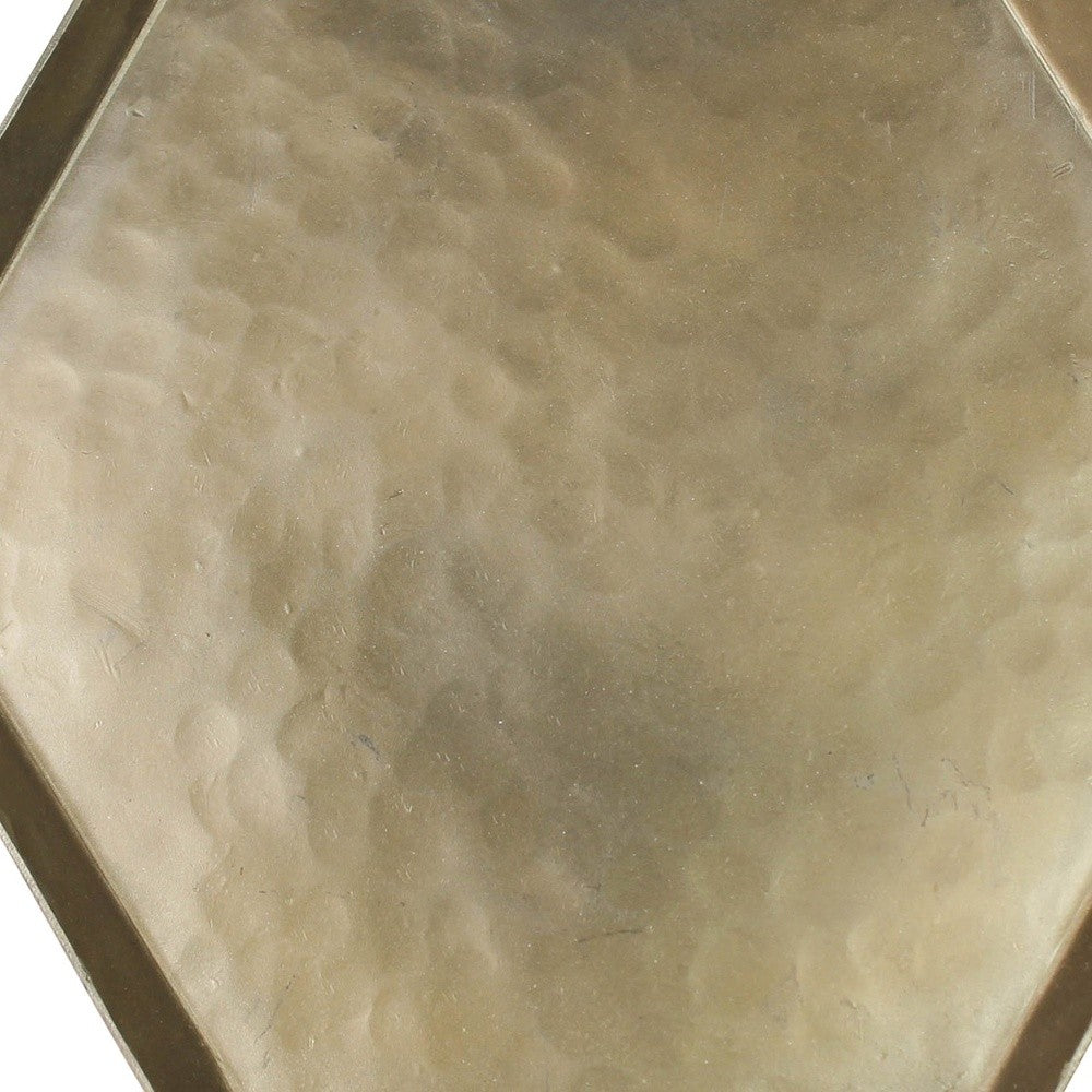 Hammered Metal Hexagonal Serving Tray