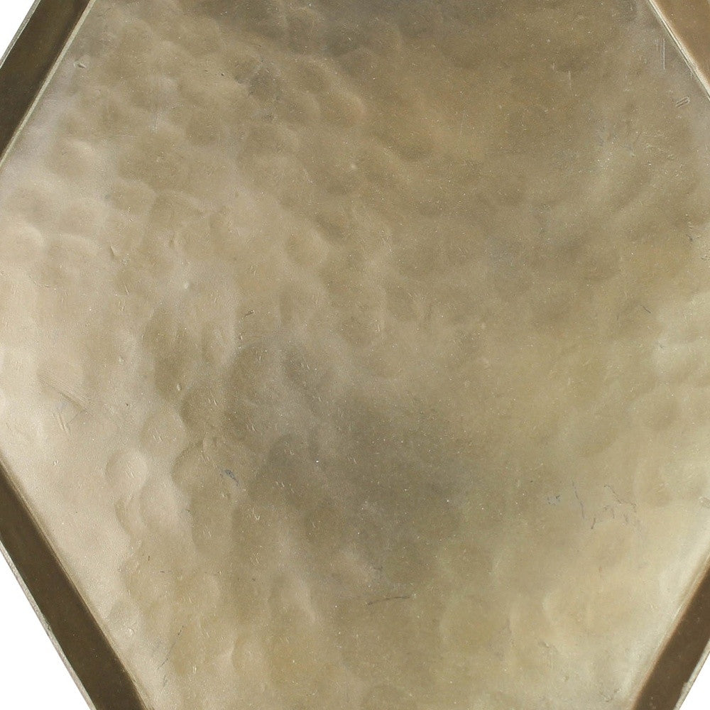 Hammered Metal Hexagonal Serving Tray