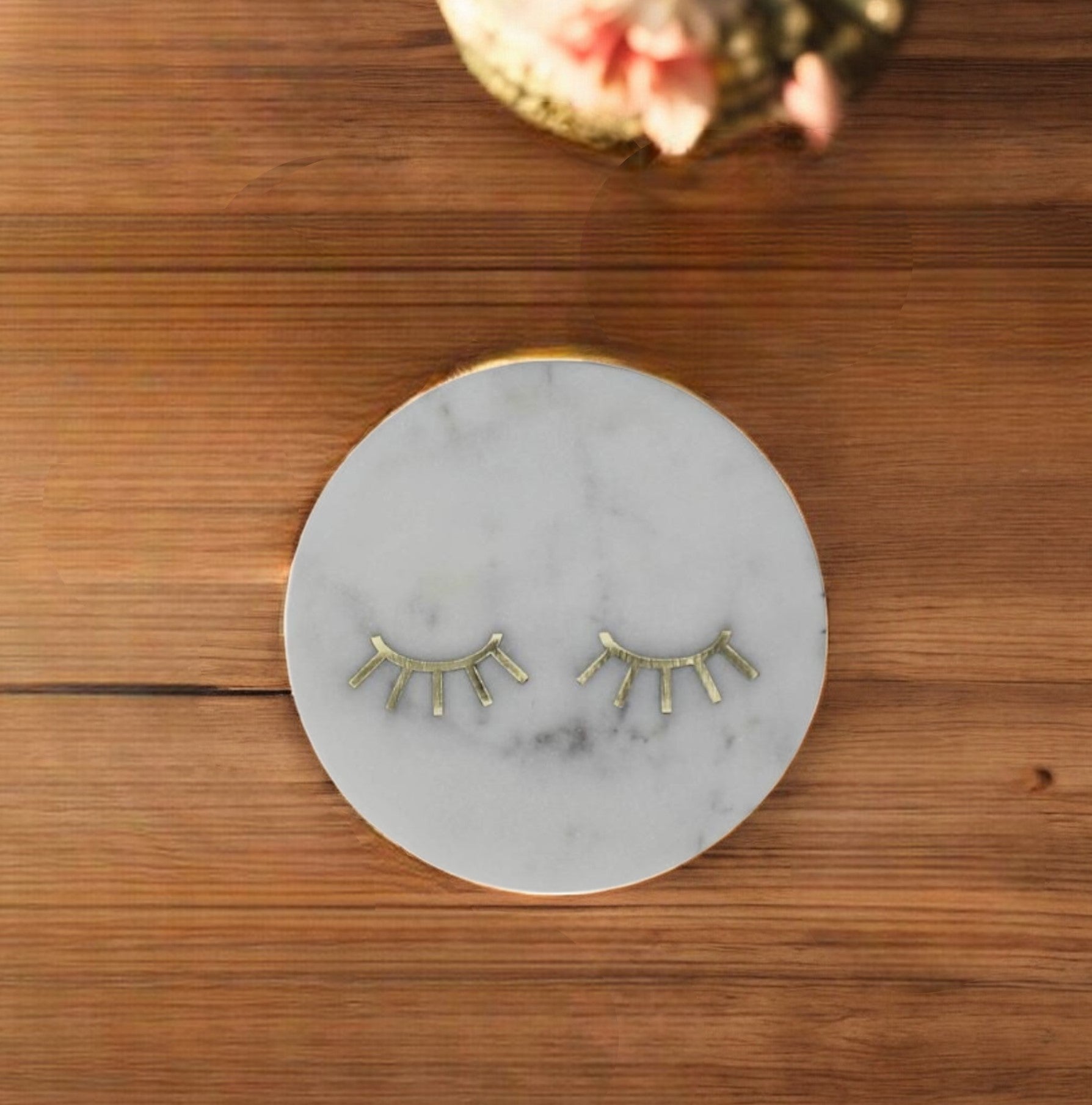 Lashes Inlay Marble Serving Tray