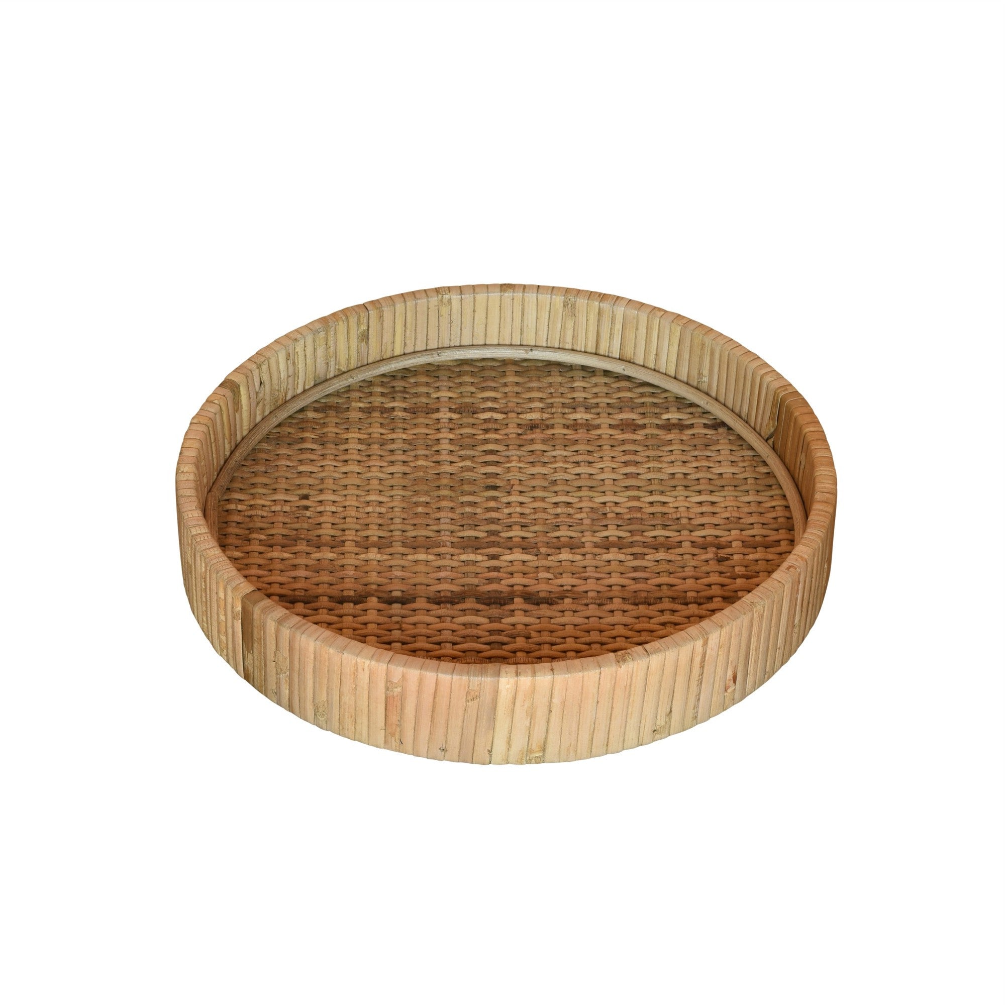 Petite Braided Bamboo Round Tray