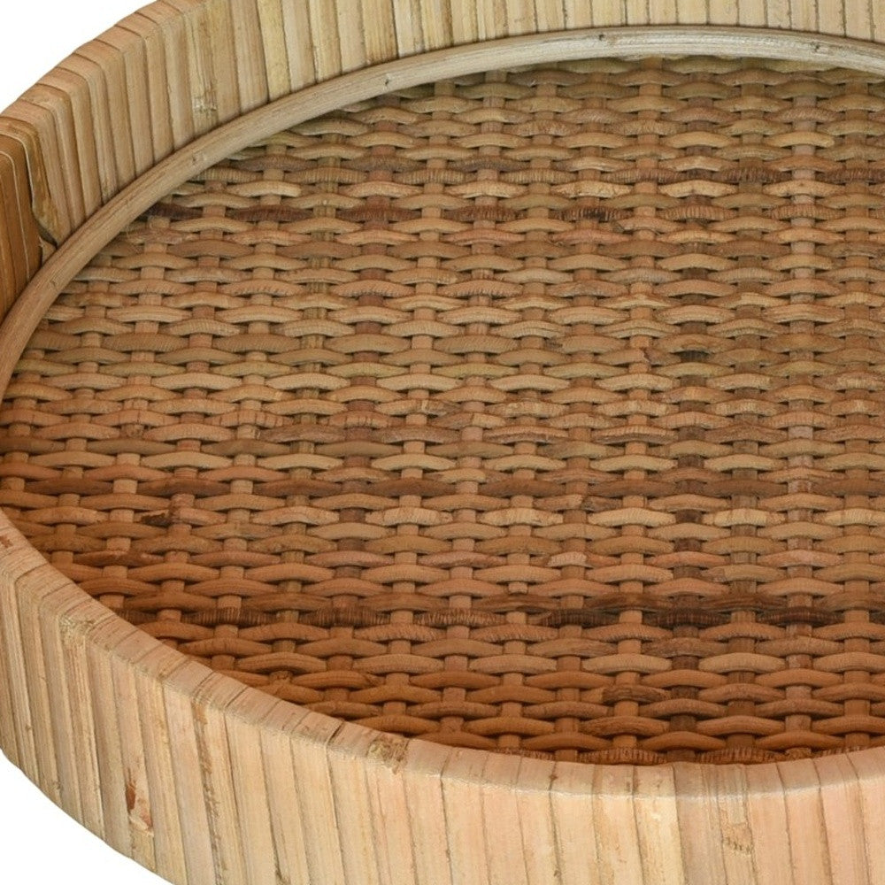 Petite Braided Bamboo Round Tray