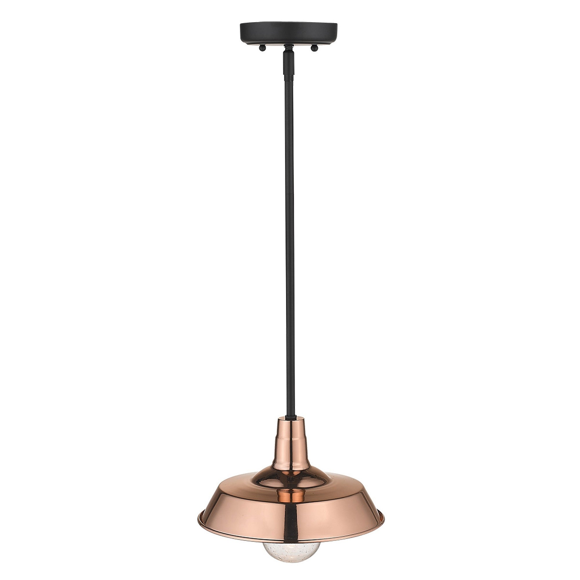 Shiny Copper Shallow Plate Adjustable Pendant Light