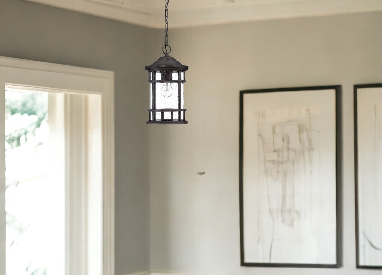 Matte Black Canister Hanging Light