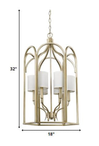 Ellie 6-Light Washed Gold Foyer Pendant