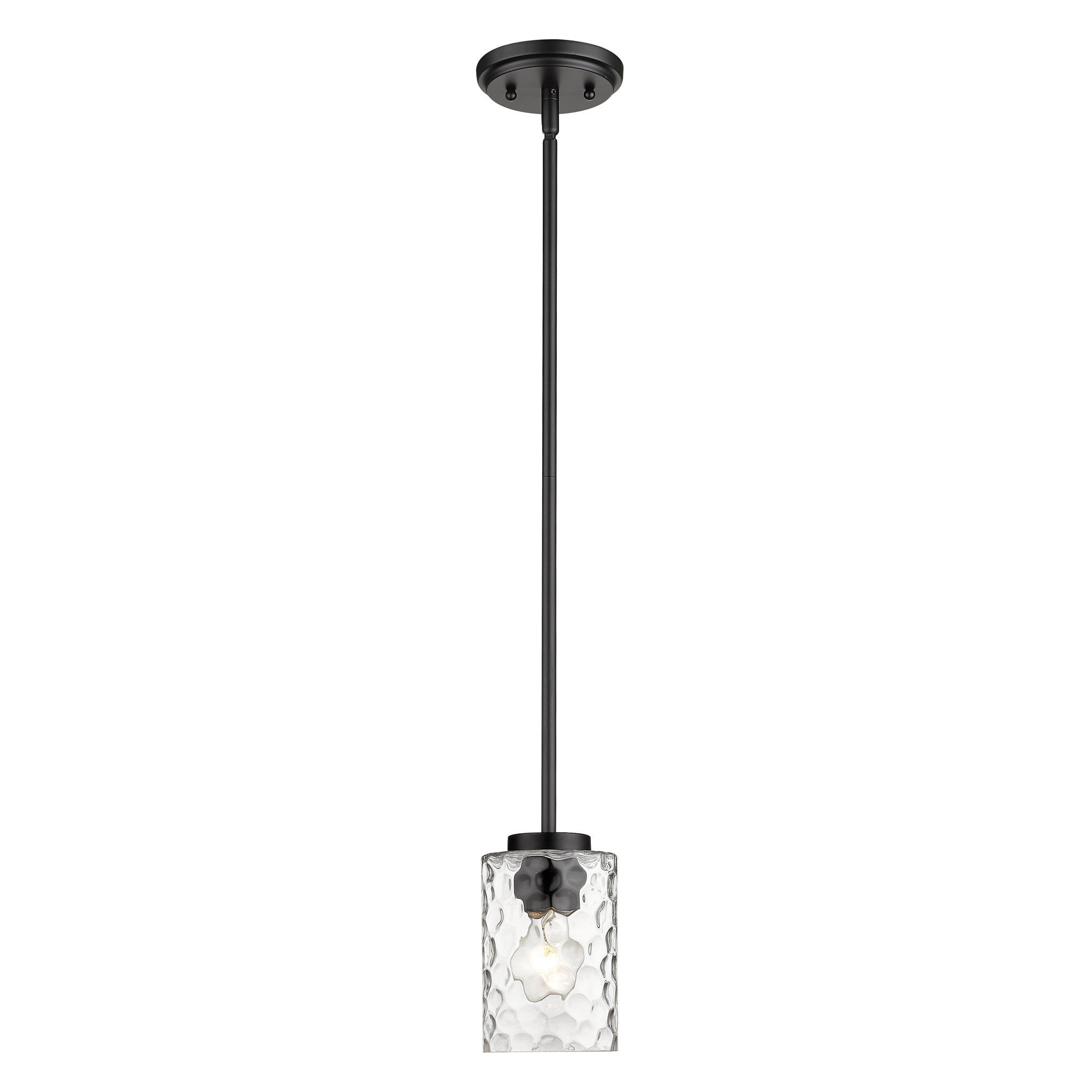 Black Metal and Glass Mini Pendant Hanging Light