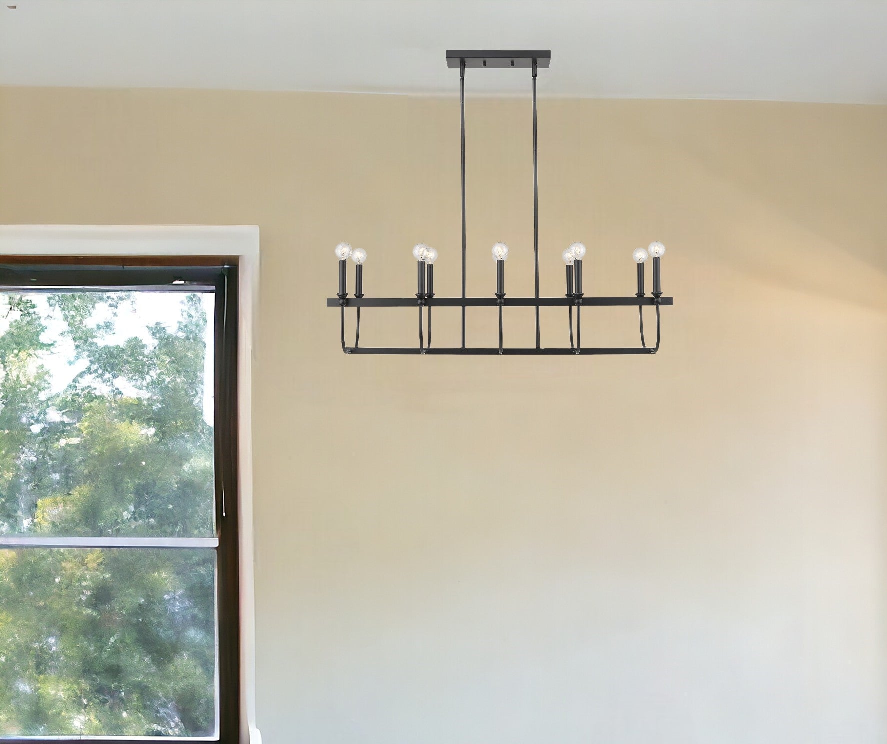 Beckett 10-Light Matte Black Island Pendant