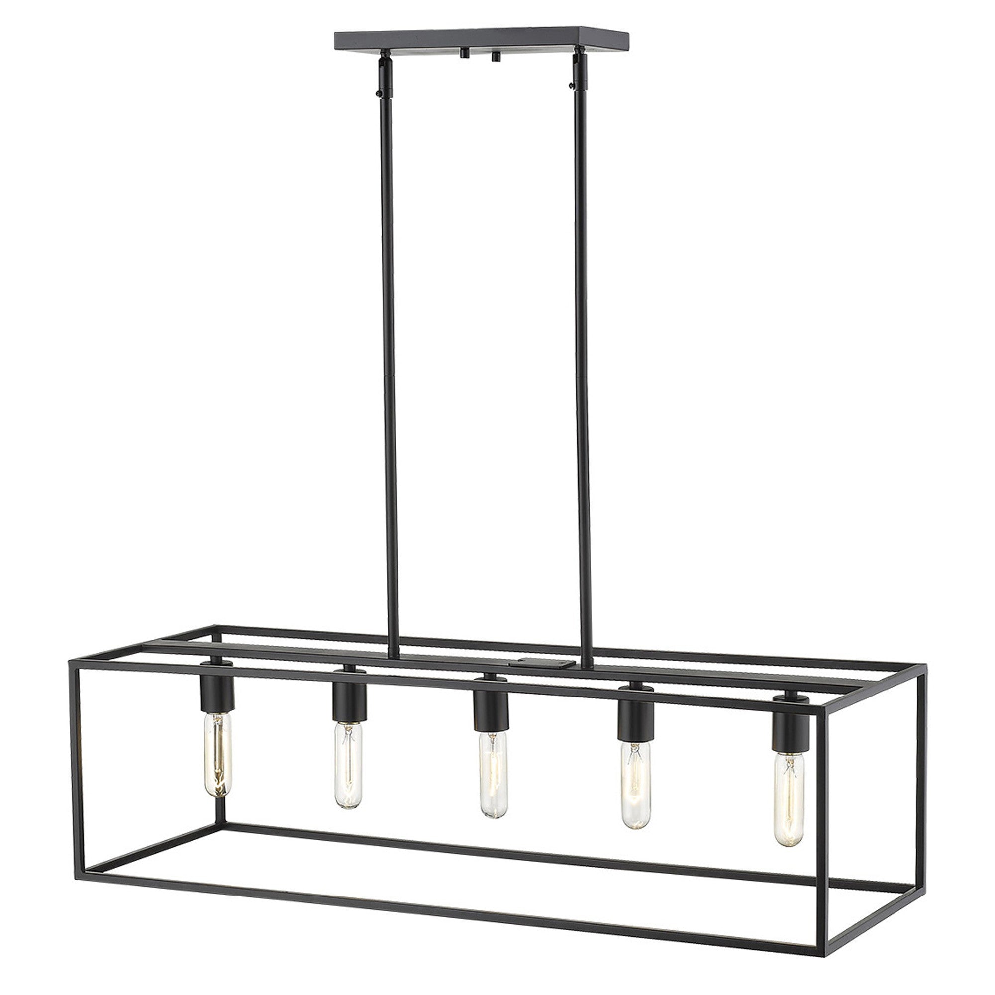 Cobar 5-Light Matte Black Island Pendant