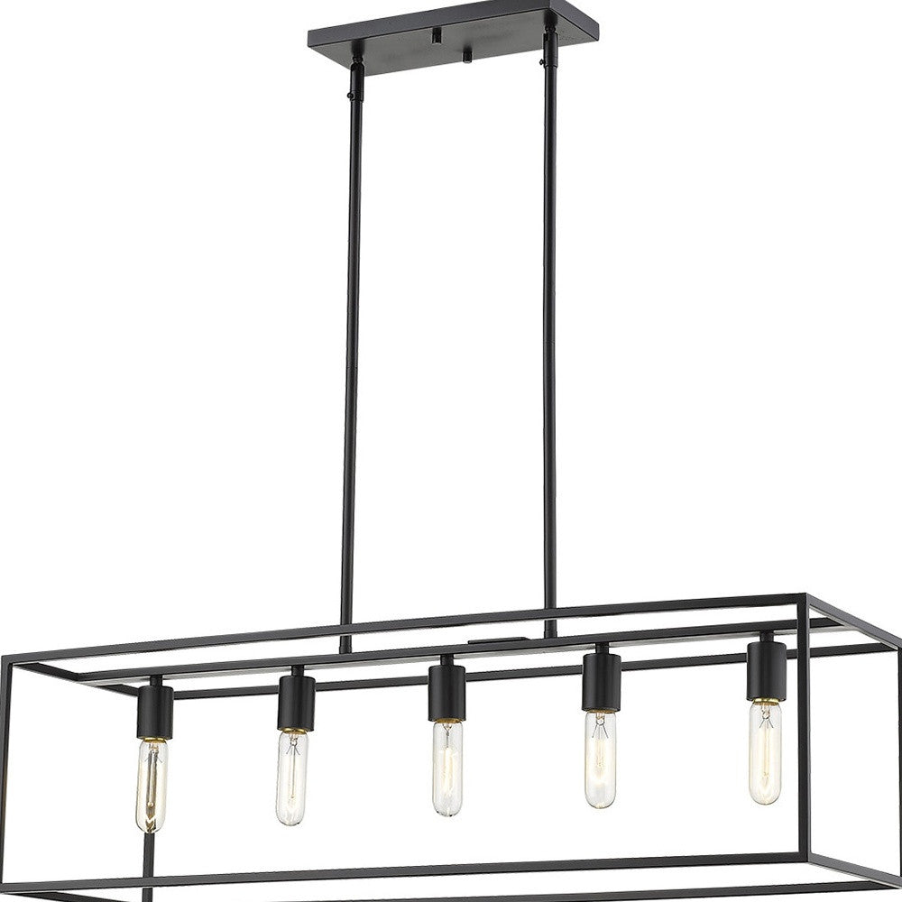 Cobar 5-Light Matte Black Island Pendant