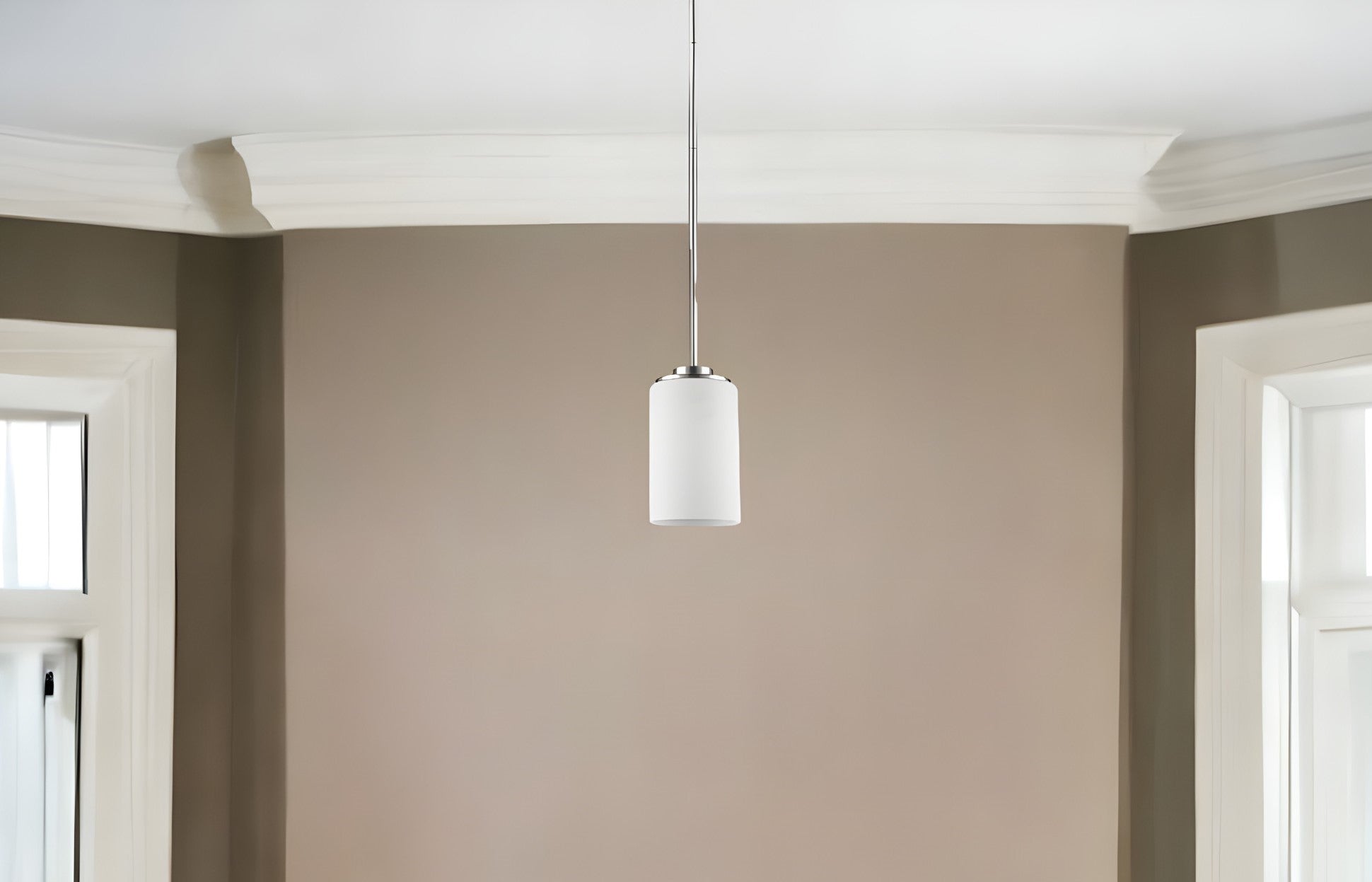 Silver Frosted Glass Hanging Light