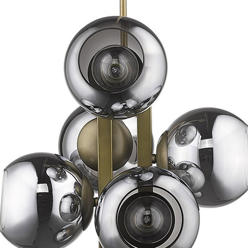 Lunette 6-Light Aged Brass Pendant