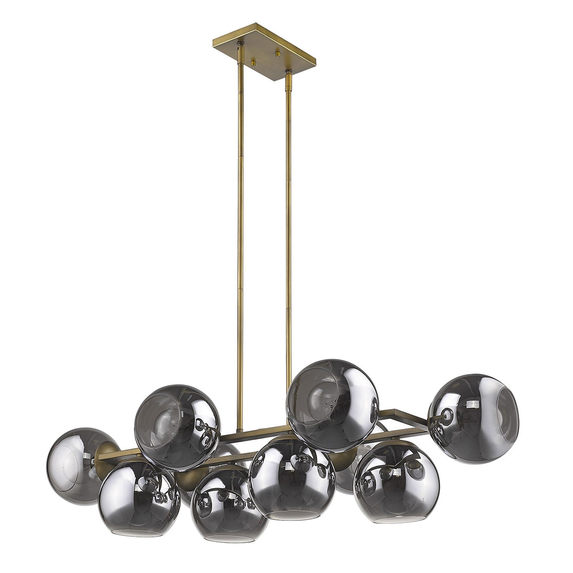 Lunette 10-Light Aged Brass Island Pendant