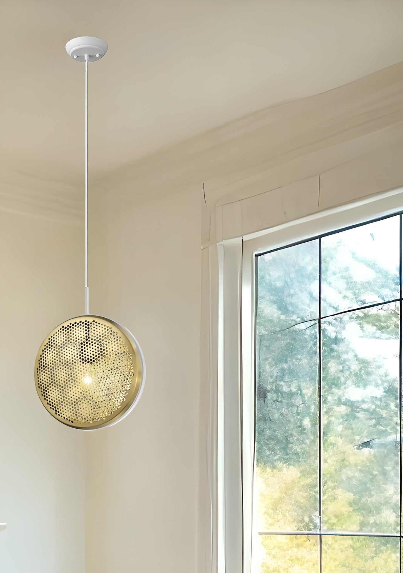 Tholos 1-Light White Pendant