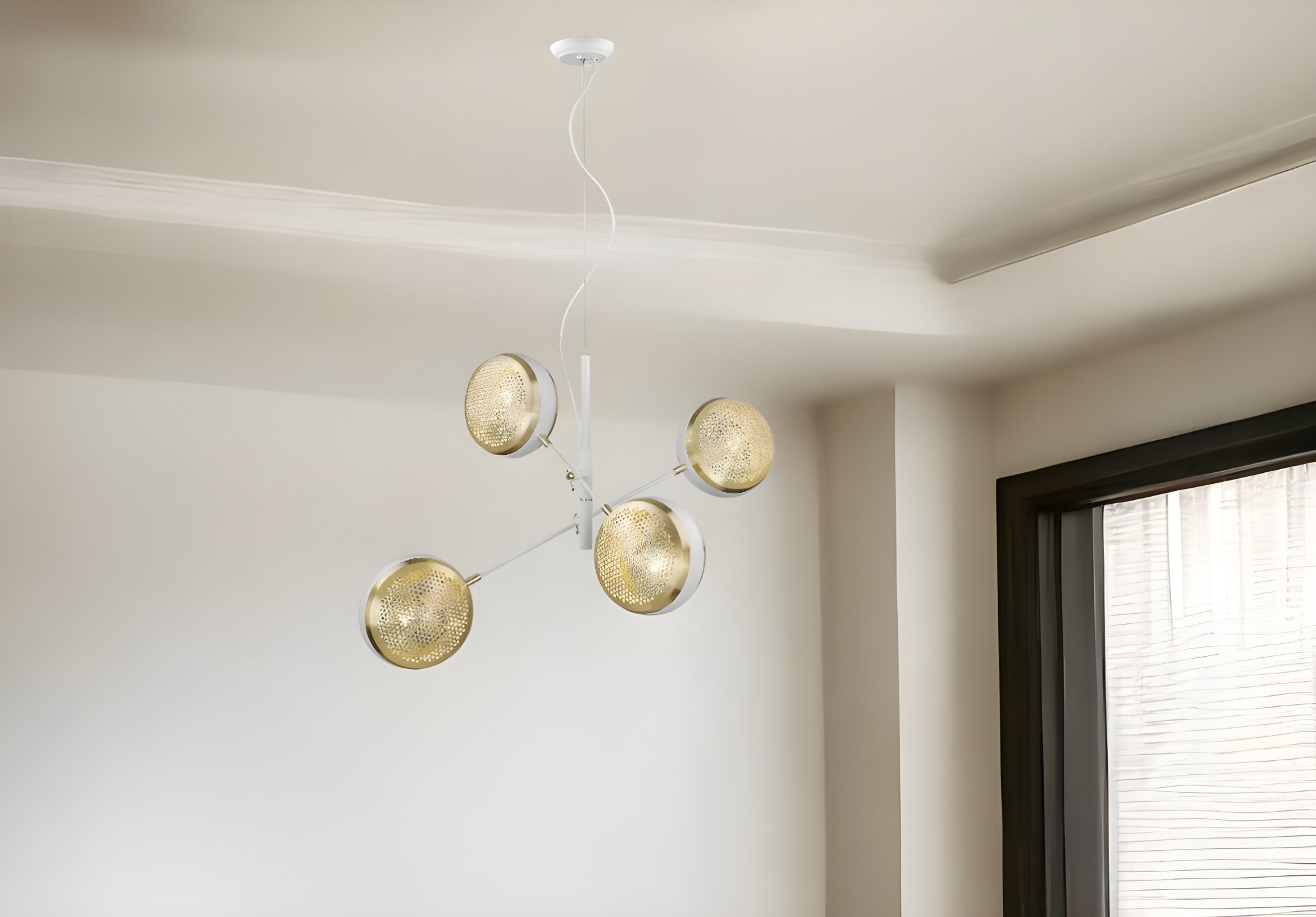 Tholos 4-Light White Pendant